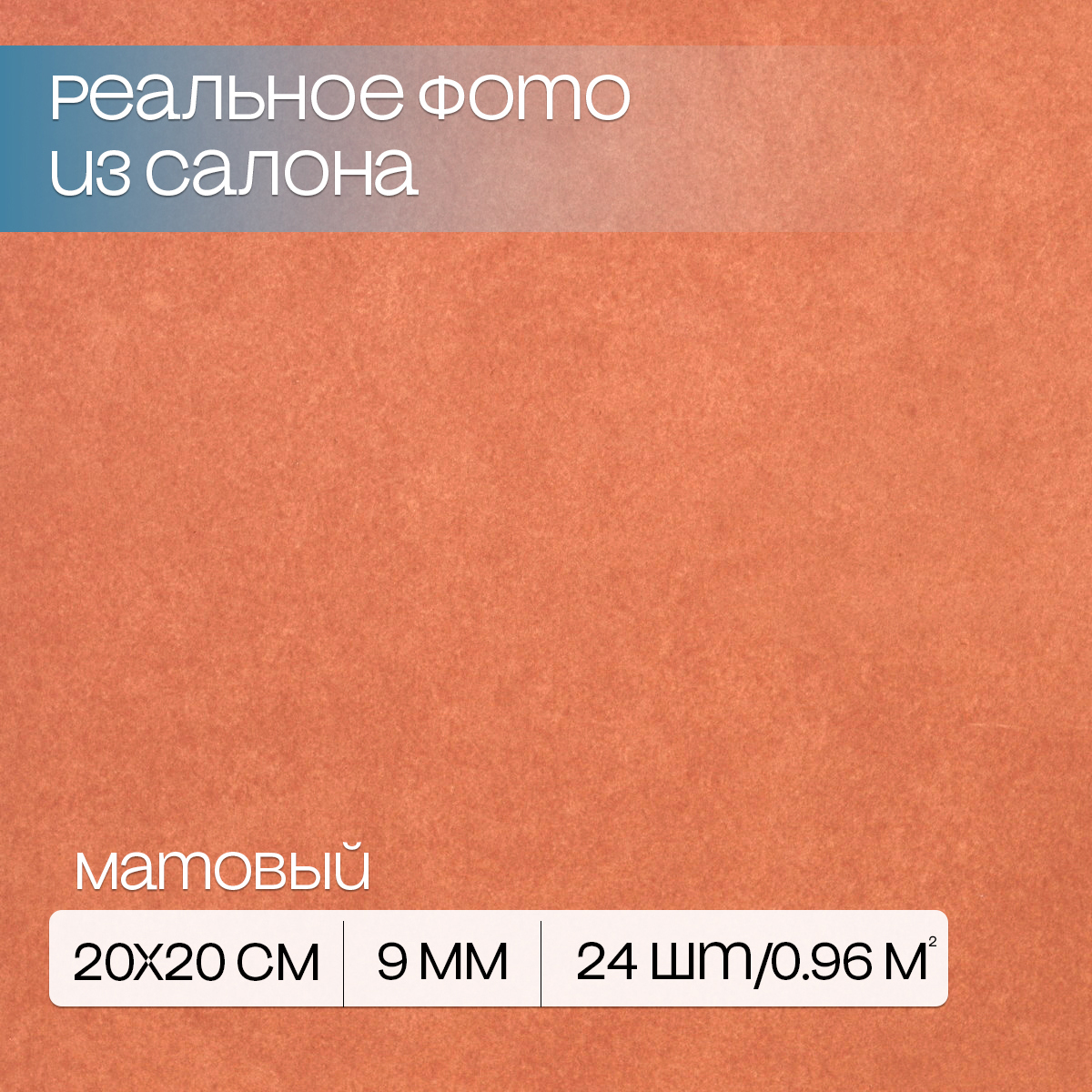 Изображение товара Керамогранит Motto Levels N100010 20x20см цвет терракотовый