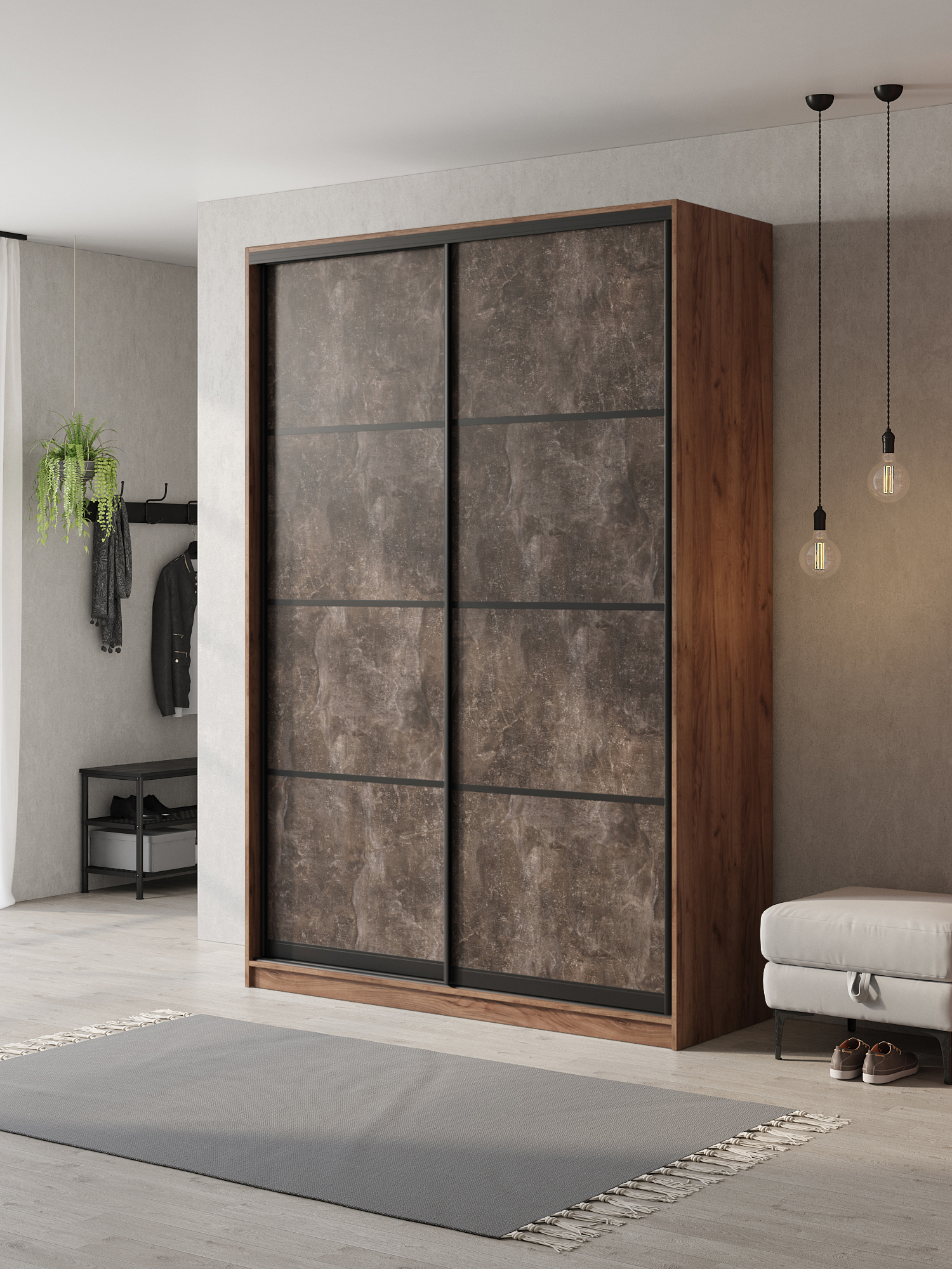 Изображение товара Шкаф-купе Клевер Атина 2 дверцы 240x140x58 см ЛДСП коричневый Изображение товара Шкаф-купе Клевер Атина 2 дверцы 240x140x58 см ЛДСП коричневый