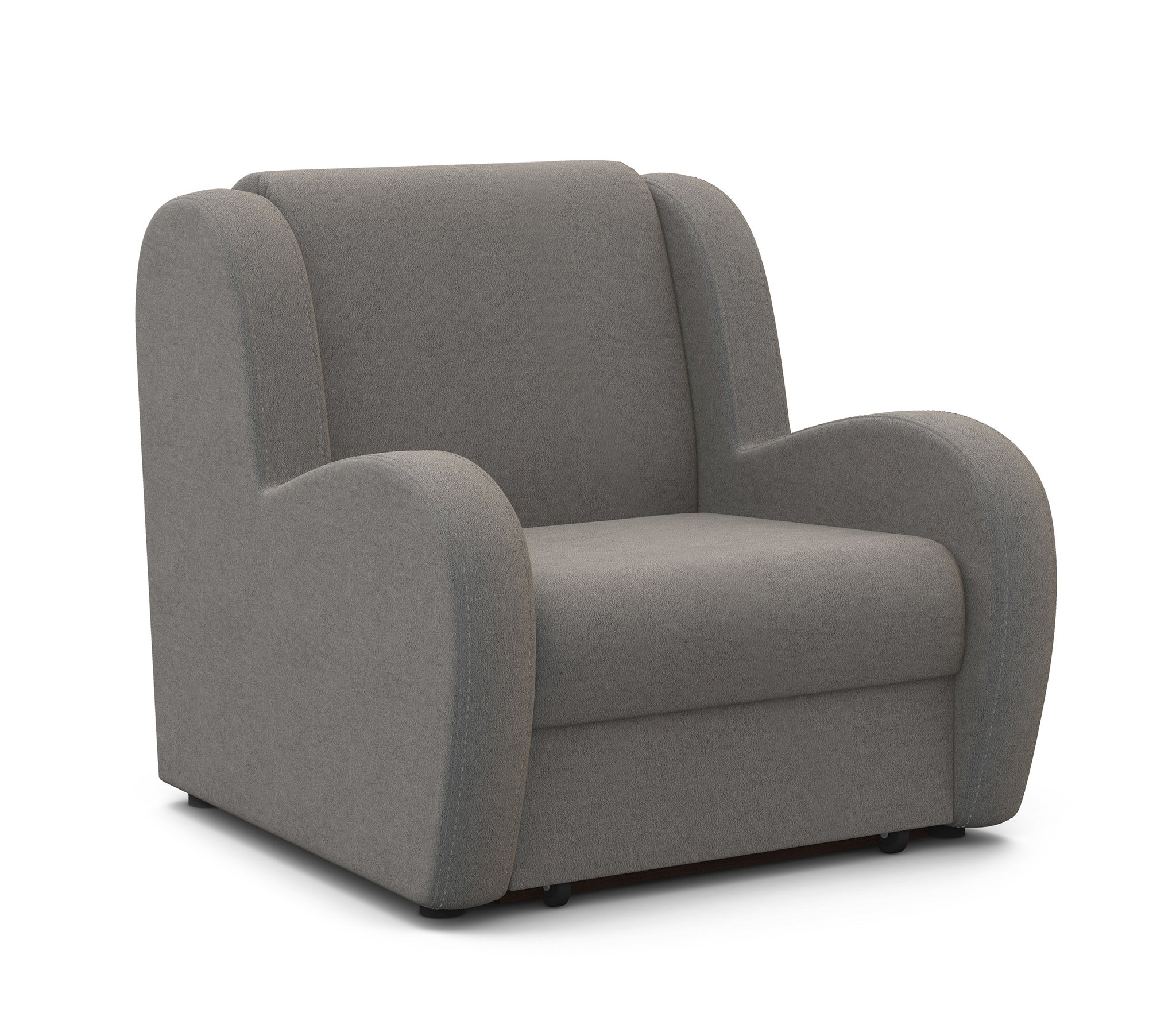 Изображение товара Кресло-кровать Гамма Барон 100x95x110 см велюр серый с ящиком