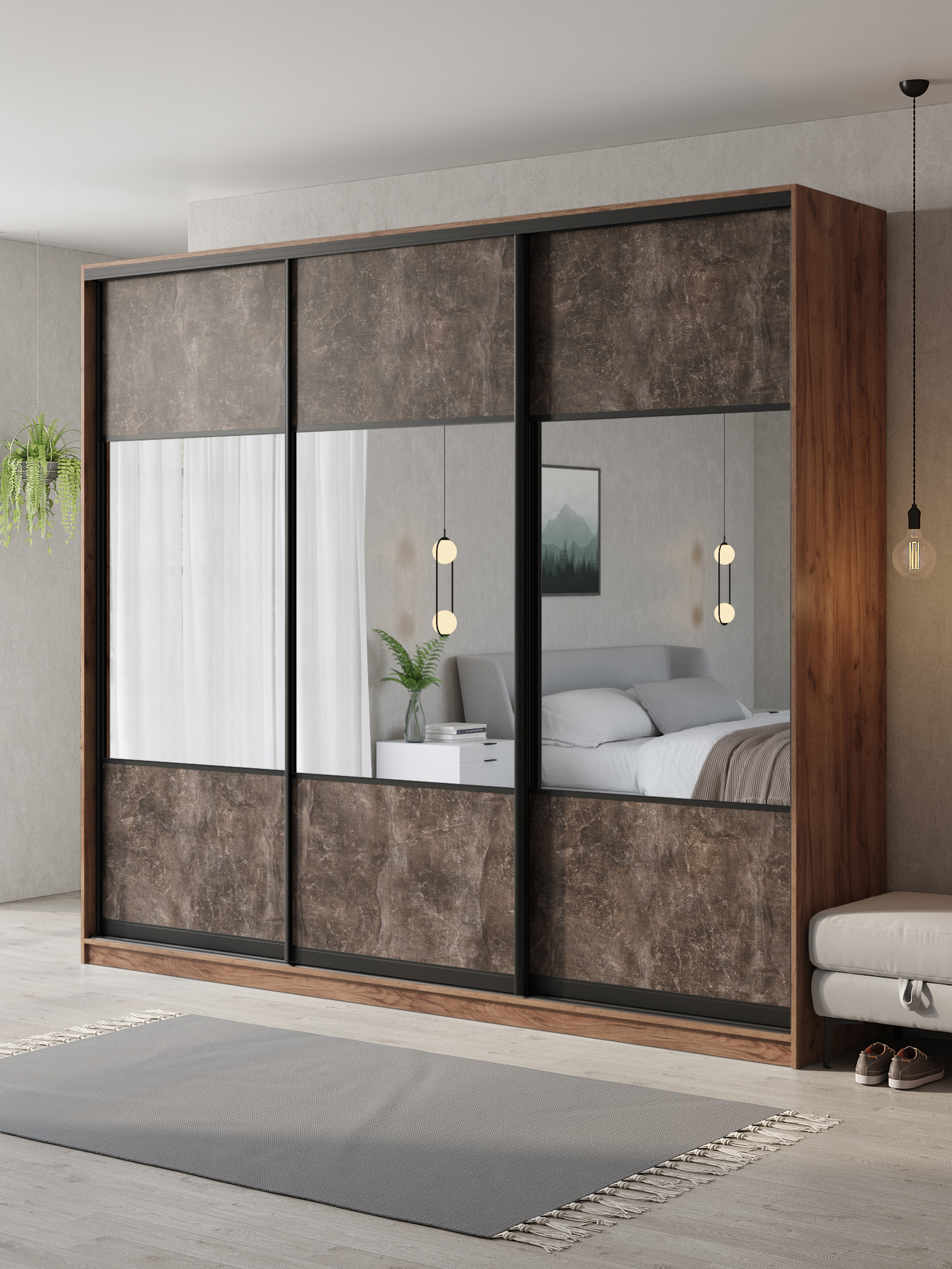 Изображение товара Шкаф-купе КЛЕВЕР Атина 260x240x45 см с 3 дверями Изображение товара Шкаф-купе КЛЕВЕР Атина 260x240x45 см с 3 дверями