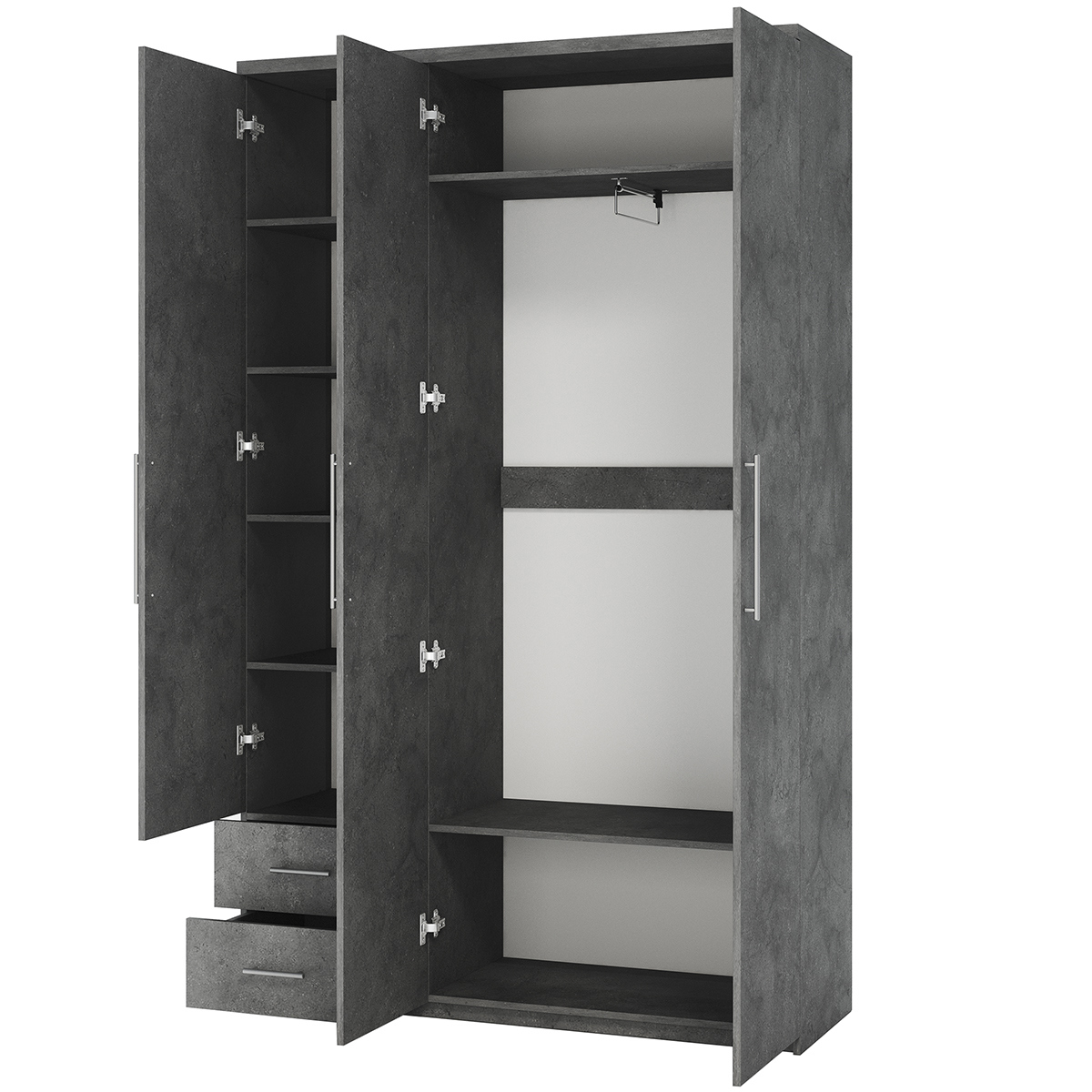 Изображение товара Шкаф распашной Гамма Мелодия 3 двери 165x240x45 см серый Ароза реликтовая Изображение товара Шкаф распашной Гамма Мелодия 3 двери 165x240x45 см серый Ароза реликтовая