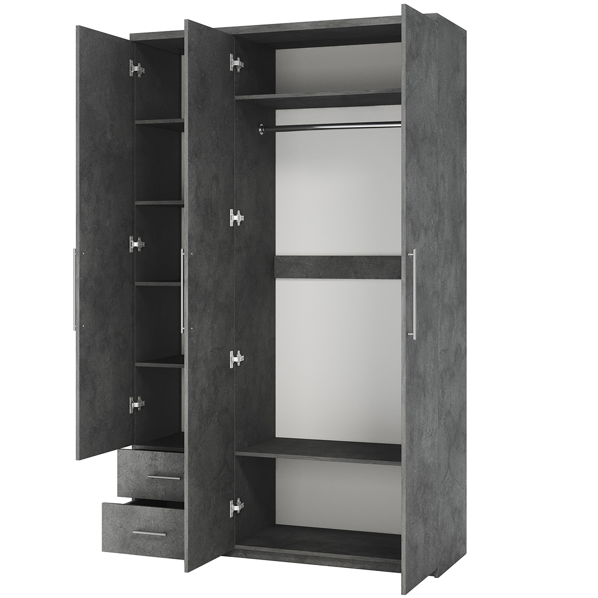 Изображение товара Шкаф распашной Гамма Мелодия МКЯ-32/1 120x240x60 см серый ароза реликтовая