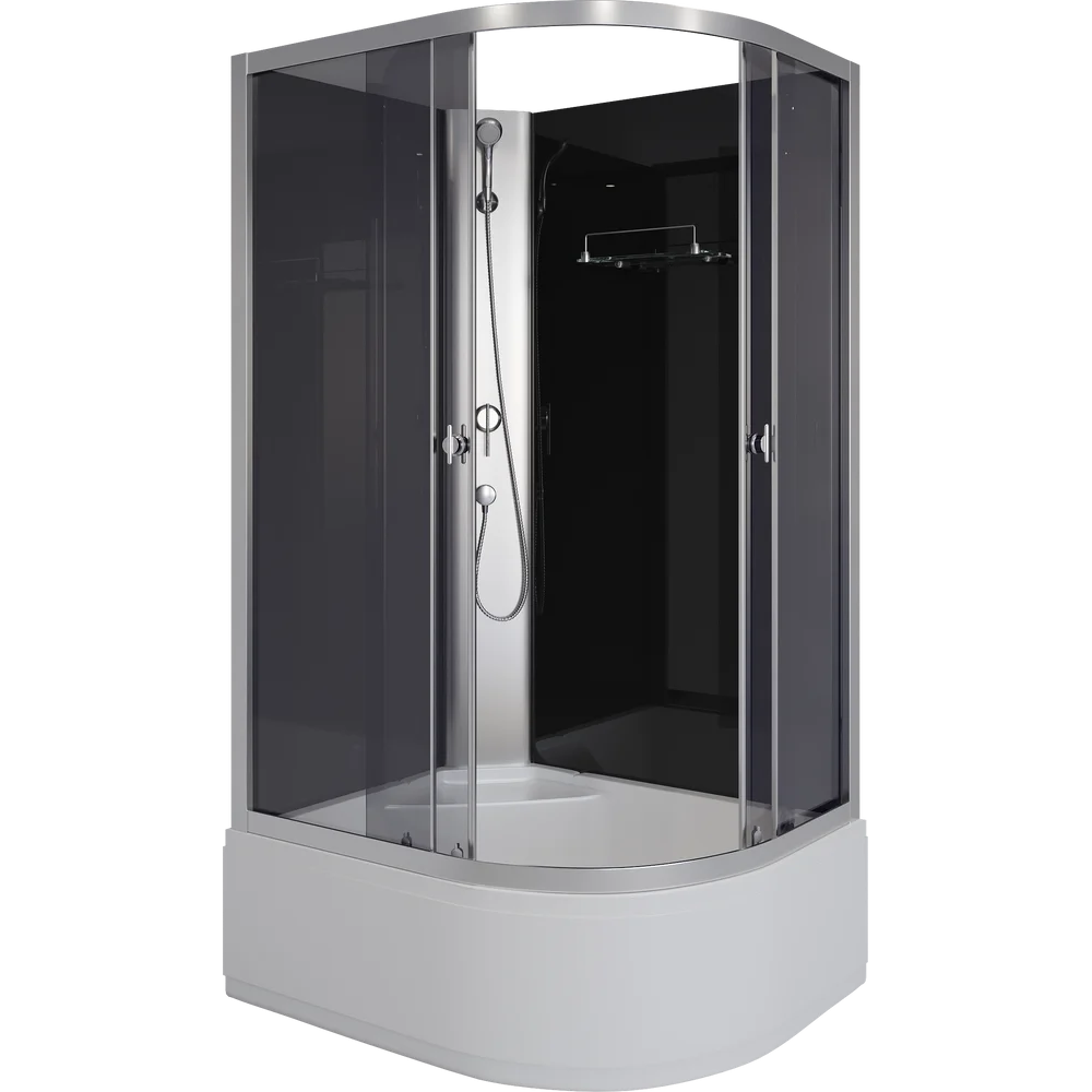 Изображение товара Душевая кабина Niagara Eco E110/80/40L/TN/BK ассиметричная 110x80 см без крыши