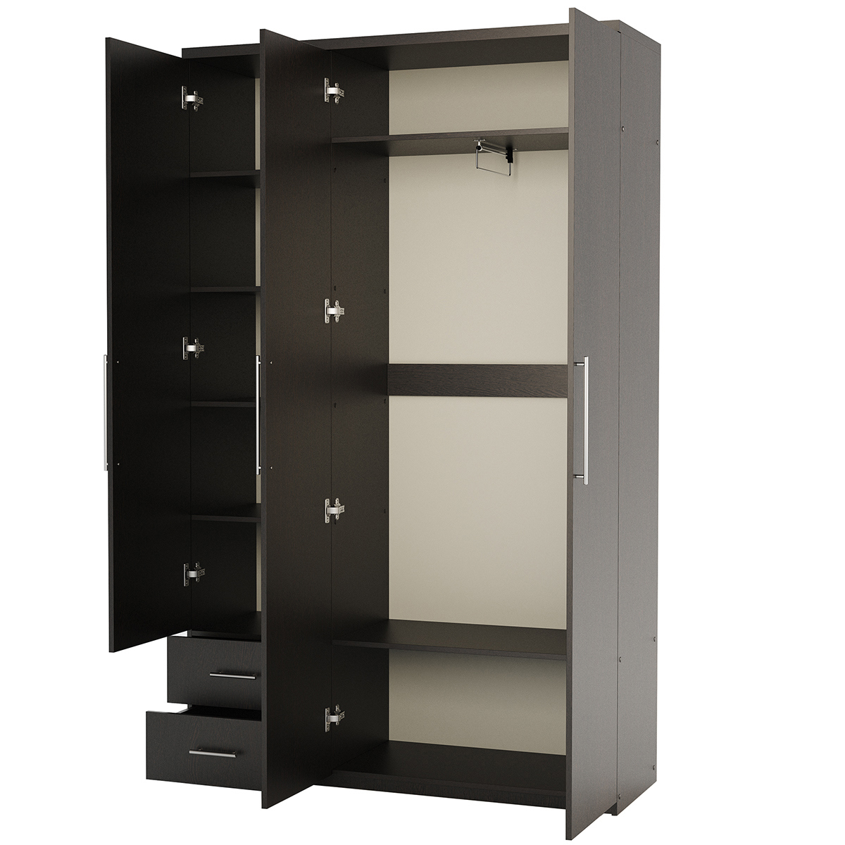 Изображение товара Шкаф распашной Гамма Мелодия 3 дверей венге 105x220x45 см ЛДСП