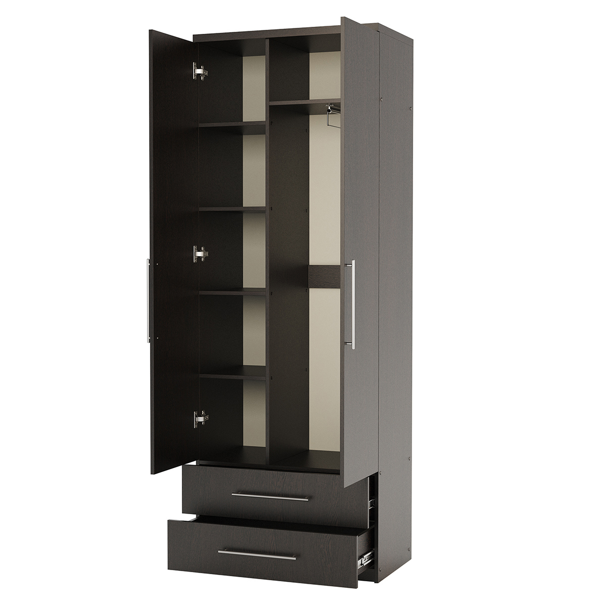 Изображение товара Шкаф распашной Гамма Мелодия МКЯ-22 с 2 дверями 80x220x45 см ЛДСП цвет венге