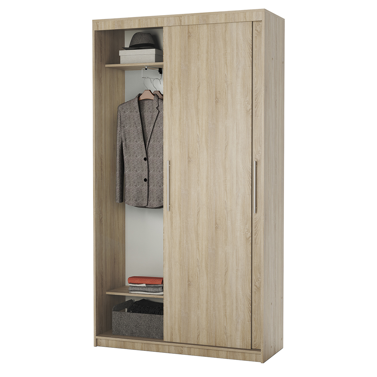 Изображение товара Шкаф-купе Гамма с 2 дверями 200x100х45 см 2 полки ЛДСП цвет дуб сонома