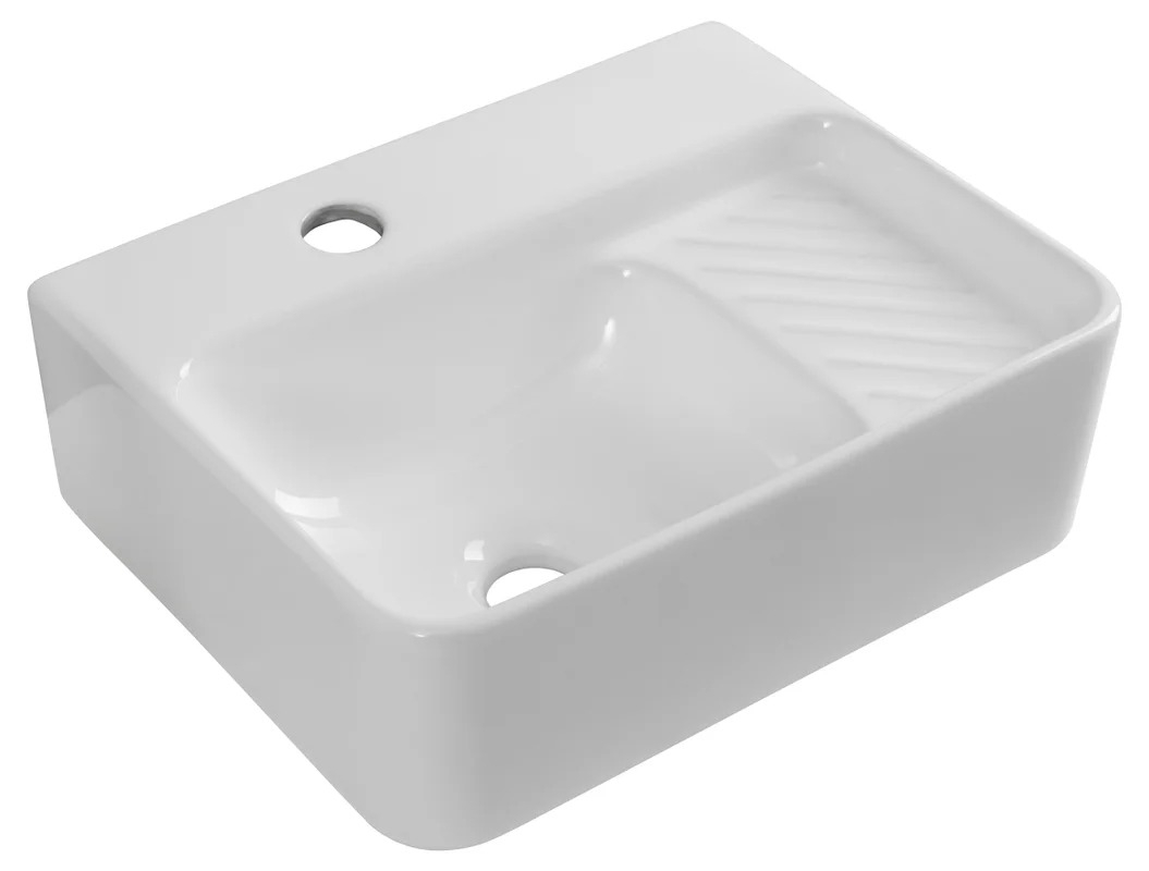 Изображение товара Раковина накладная Aquanet Comfort 326027 40см белая глянцевая Изображение товара Раковина накладная Aquanet Comfort 326027 40см белая глянцевая
