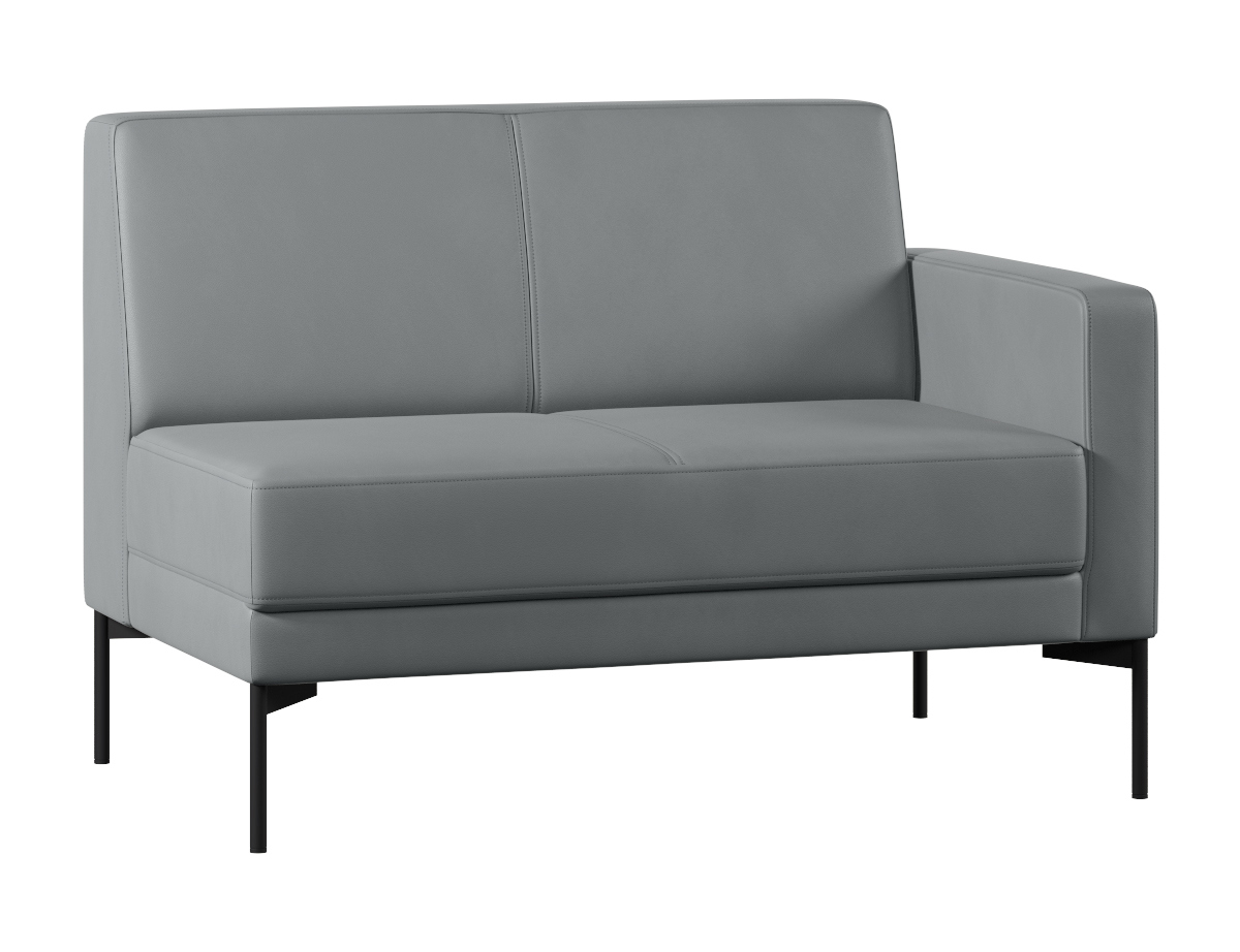 Изображение товара Диван модульный Проектика Статус левый 127x84x80 см эко-кожа цвет серый