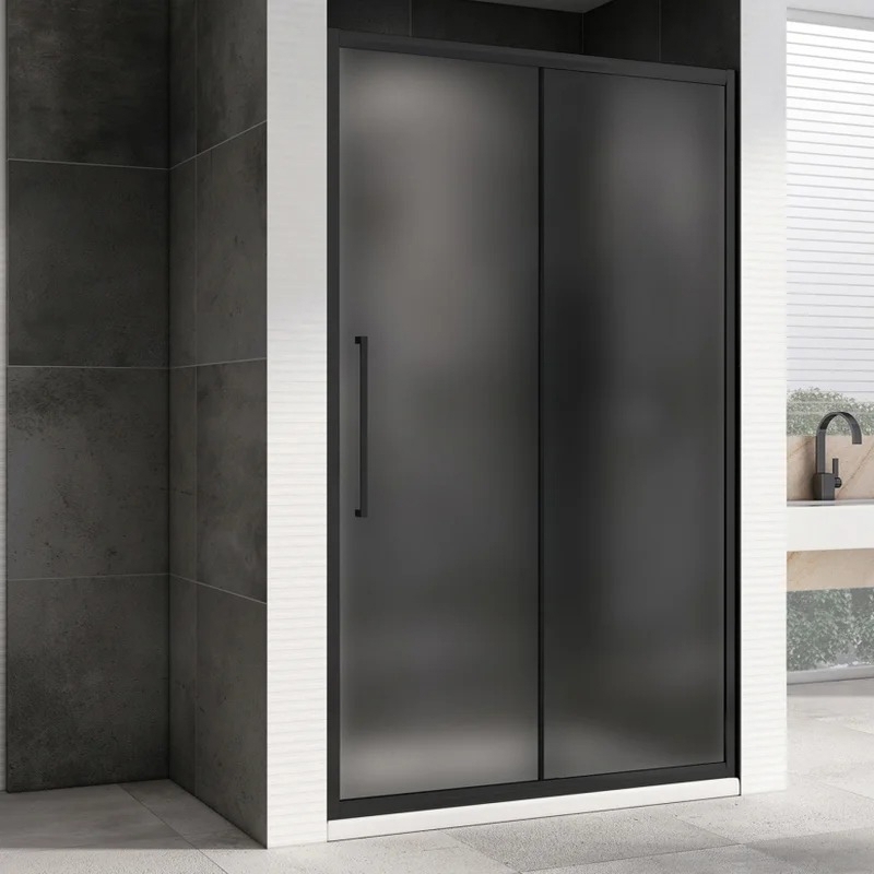 Изображение товара Душевая дверь Abber Schwarzer Diamant AG30140BMH цвет профиля черный стекло матовое