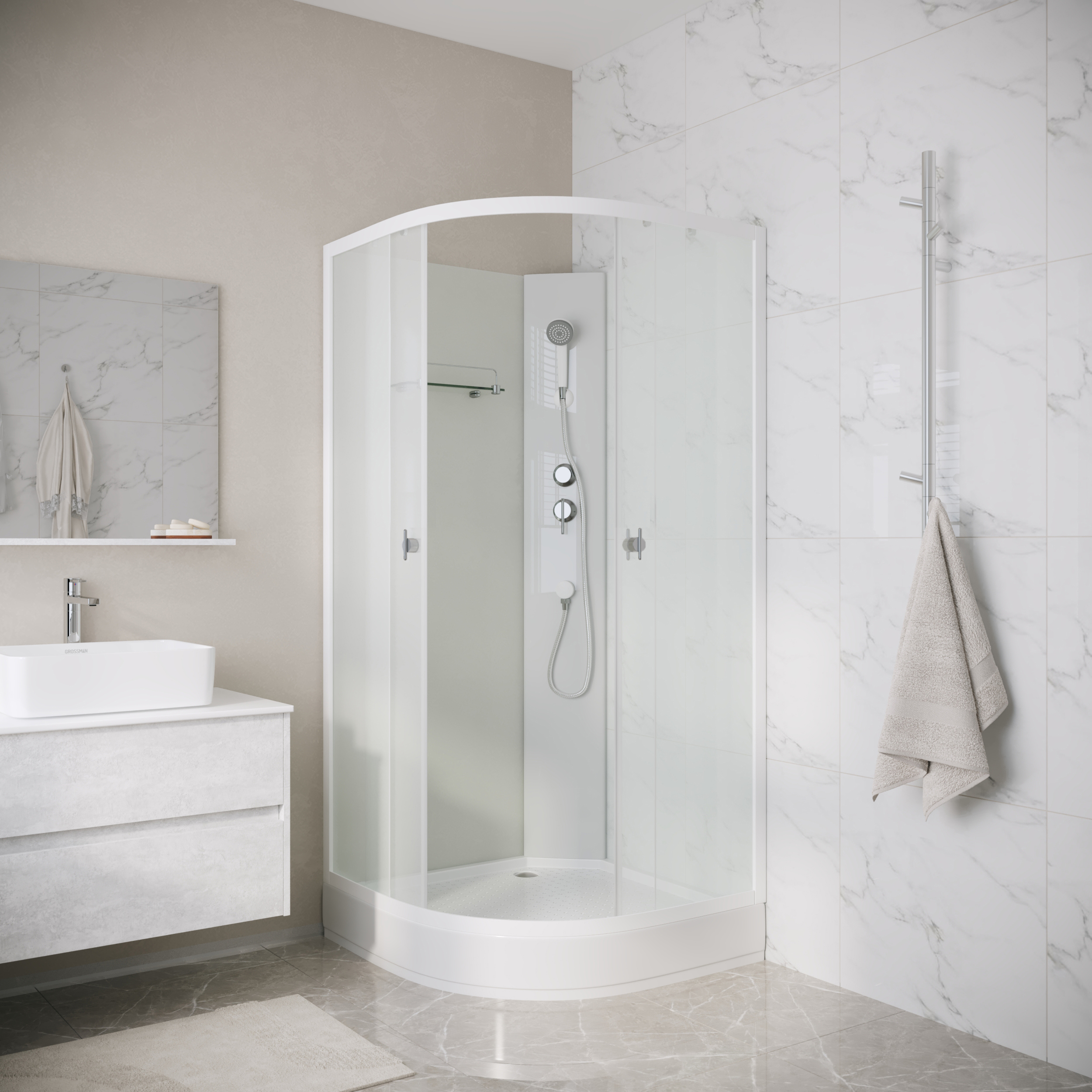 Изображение товара Душевая кабина Keramastar KR068041BK низкий поддон 80x80 см Изображение товара Душевая кабина Keramastar KR068041BK низкий поддон 80x80 см