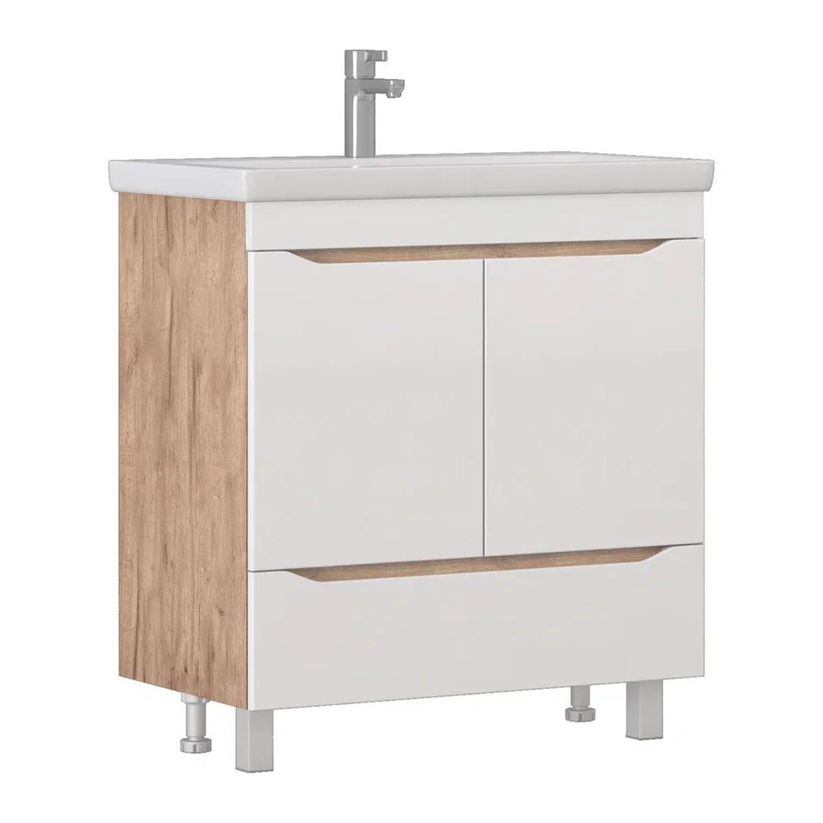 Изображение товара Тумба с раковиной напольная Vigo Grani 286 дуб золотой 80 см роскошное решение для ванной