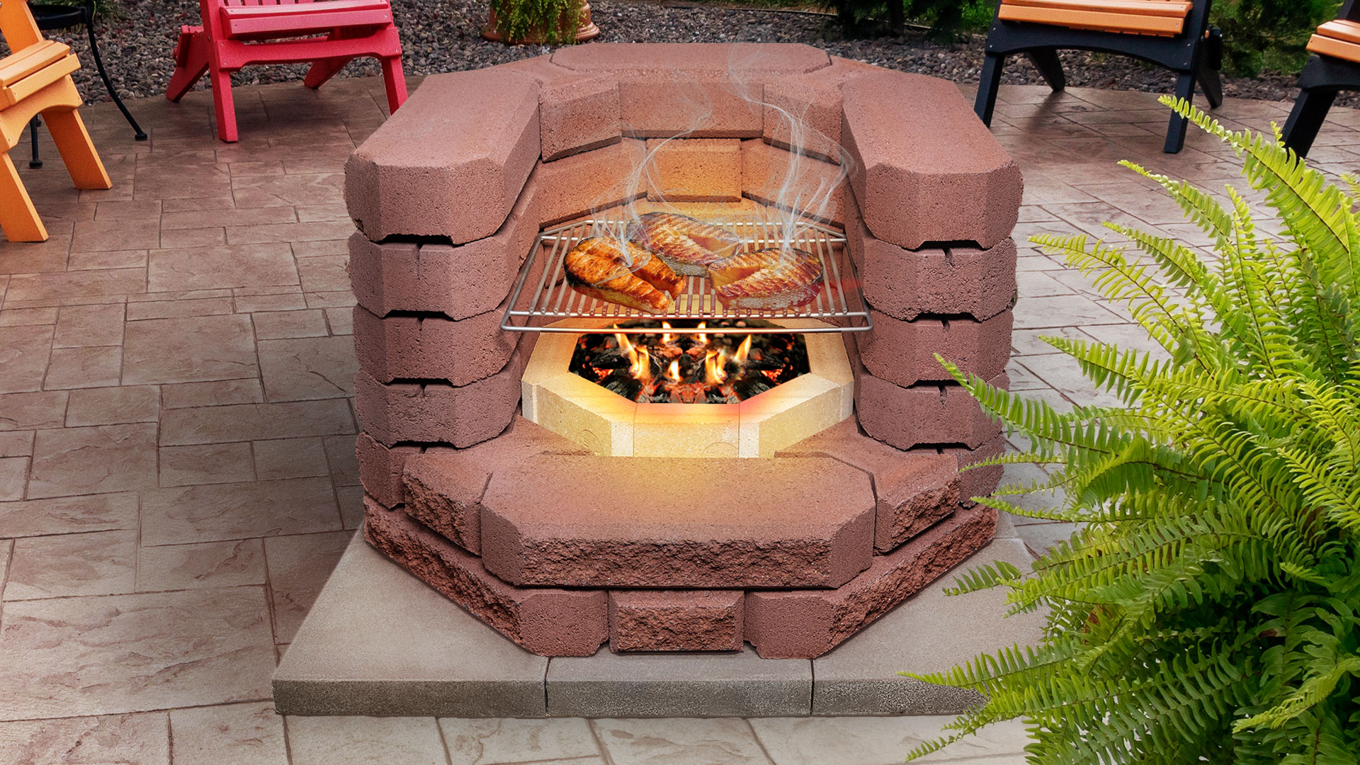 Изображение товара Костровой очаг Grillit Universal 93x93x60 см кирпичный