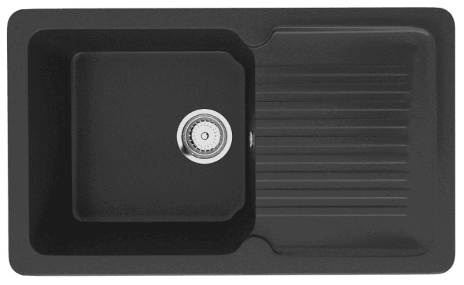 Изображение товара Мойка кухонная Ulgran U-506-344, черный, врезная, односекционная, 50х77 см