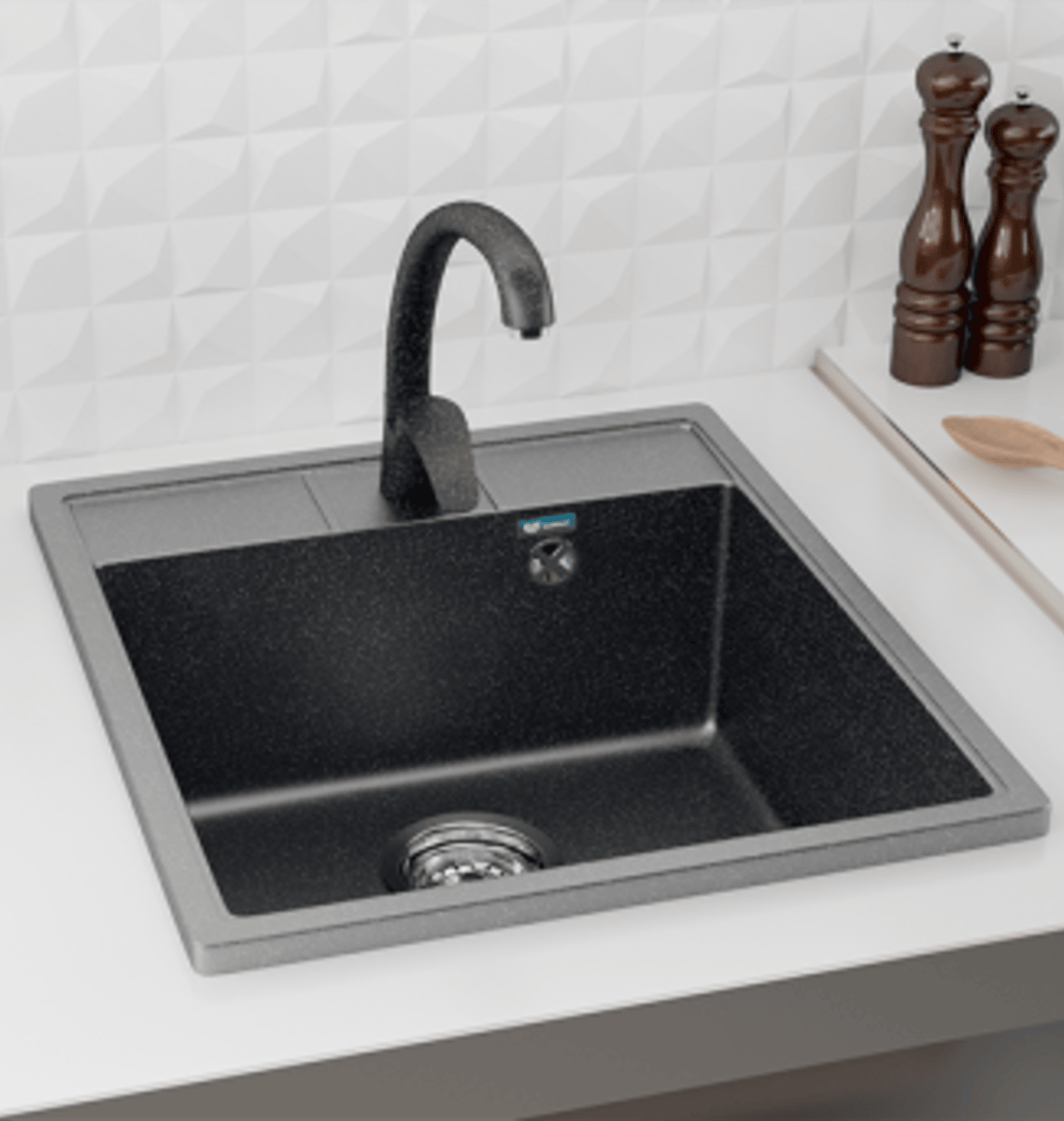 Изображение товара Мойка для кухни Ulgran U-406-342 цвет графитовый Изображение товара Мойка для кухни Ulgran U-406-342 цвет графитовый