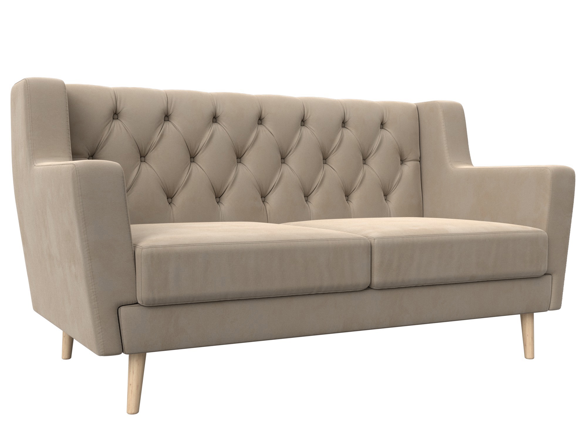 Изображение товара Диван кухонный прямой Брайтон 2 Люкс Лига диванов 108939 139x85x77 см велюр цвет бежевый