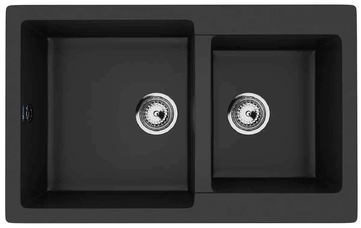 Изображение товара Кухонная мойка ULGRAN U-505-344 с двумя чашами черная компактная и прочная