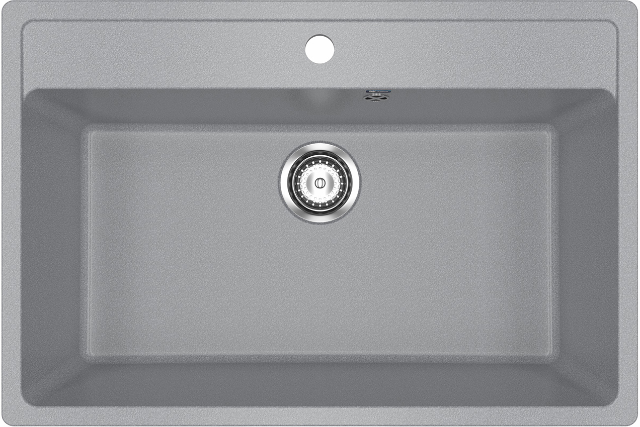 Изображение товара Врезная мойка Ulgran Classic U-600 76x51x20 см литьевой мрамор цвет темно-серый