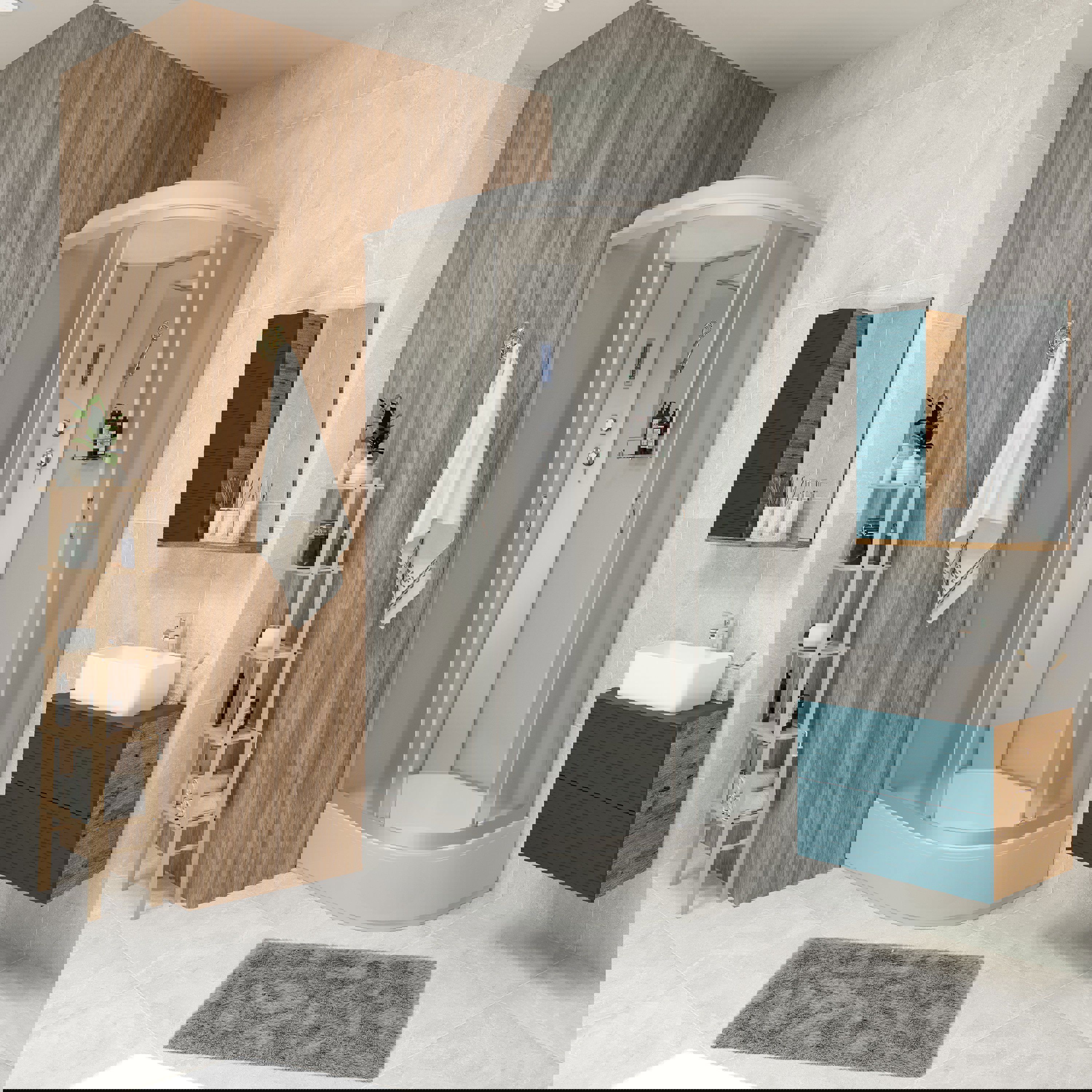 Изображение товара Душевая кабина Niagara Classic 90x70x215 со средним поддоном и матовым стеклом