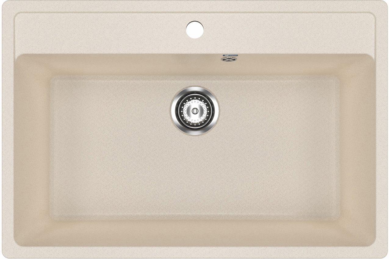 Изображение товара Врезная мойка Ulgran Classic U-600 76x51x20 см литьевой мрамор цвет бежевый