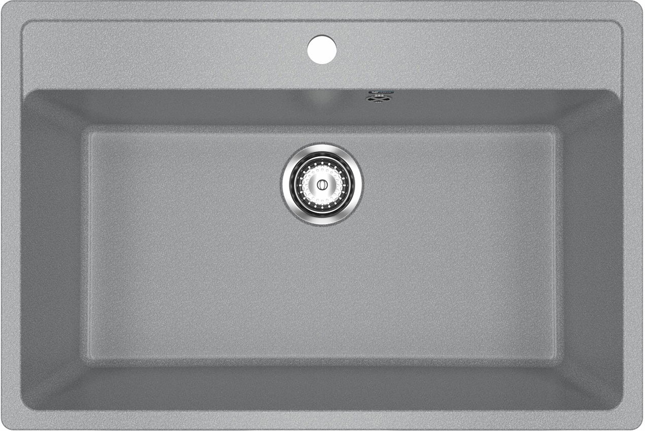 Изображение товара Врезная мойка Ulgran Classic U-600 76x51x20 см литьевой мрамор цвет графит