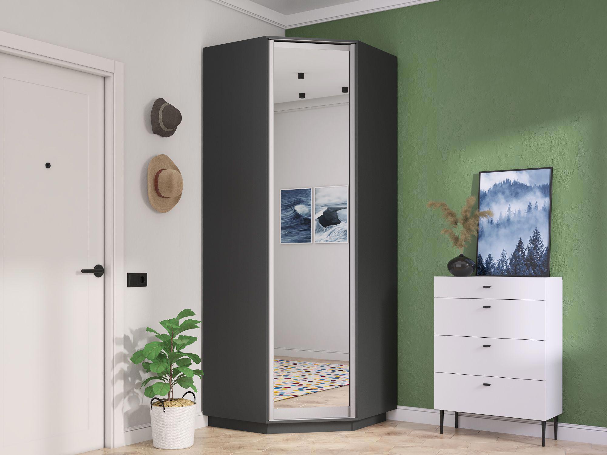 Изображение товара Шкаф распашной МК Е1 Экспресс 90x240x50 см ЛДСП цвет серый диамант