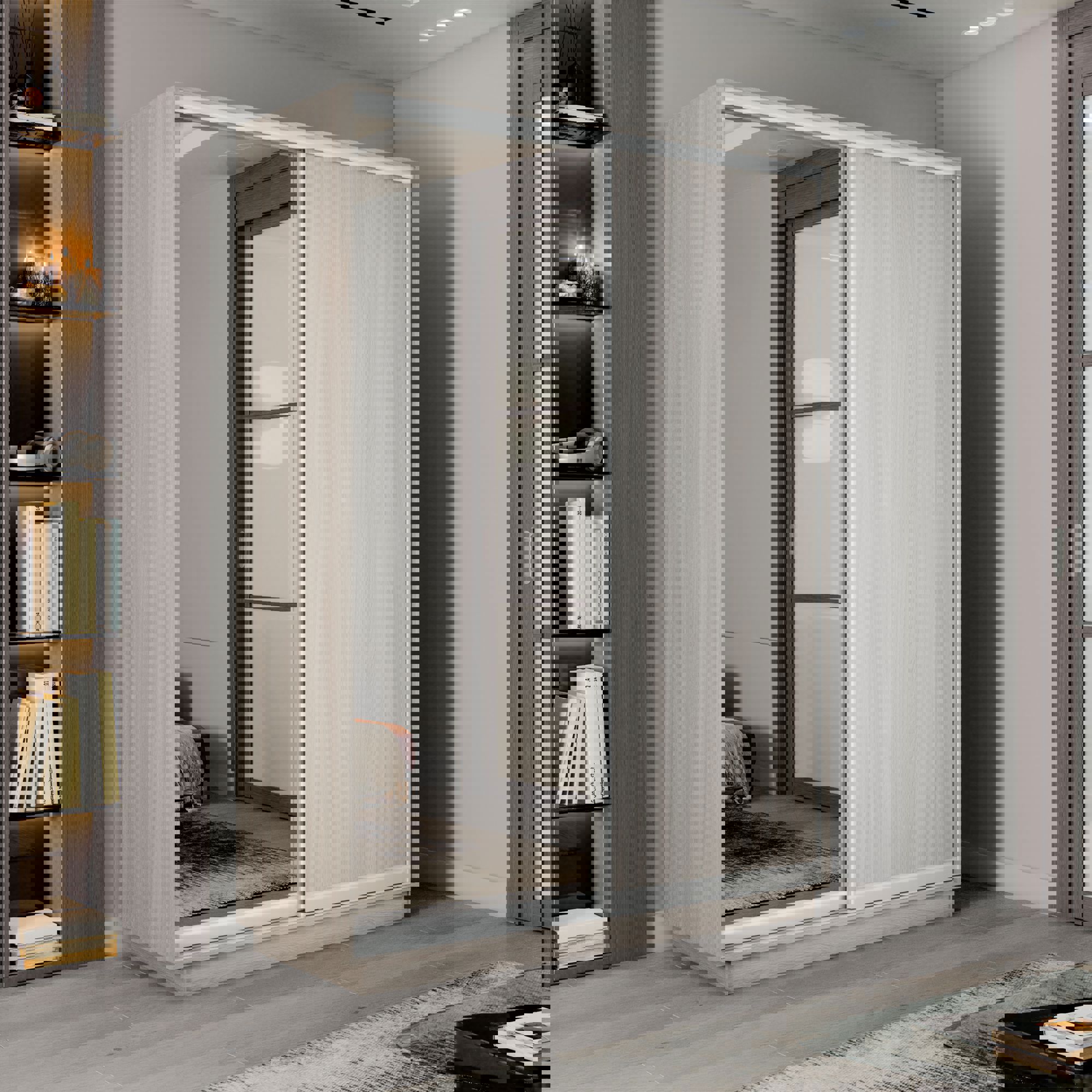 Изображение товара Шкаф-купе с зеркалом МК Е1-Юг Экспресс 240x120x45 см 7 полок Россия Изображение товара Шкаф-купе с зеркалом МК Е1-Юг Экспресс 240x120x45 см 7 полок Россия