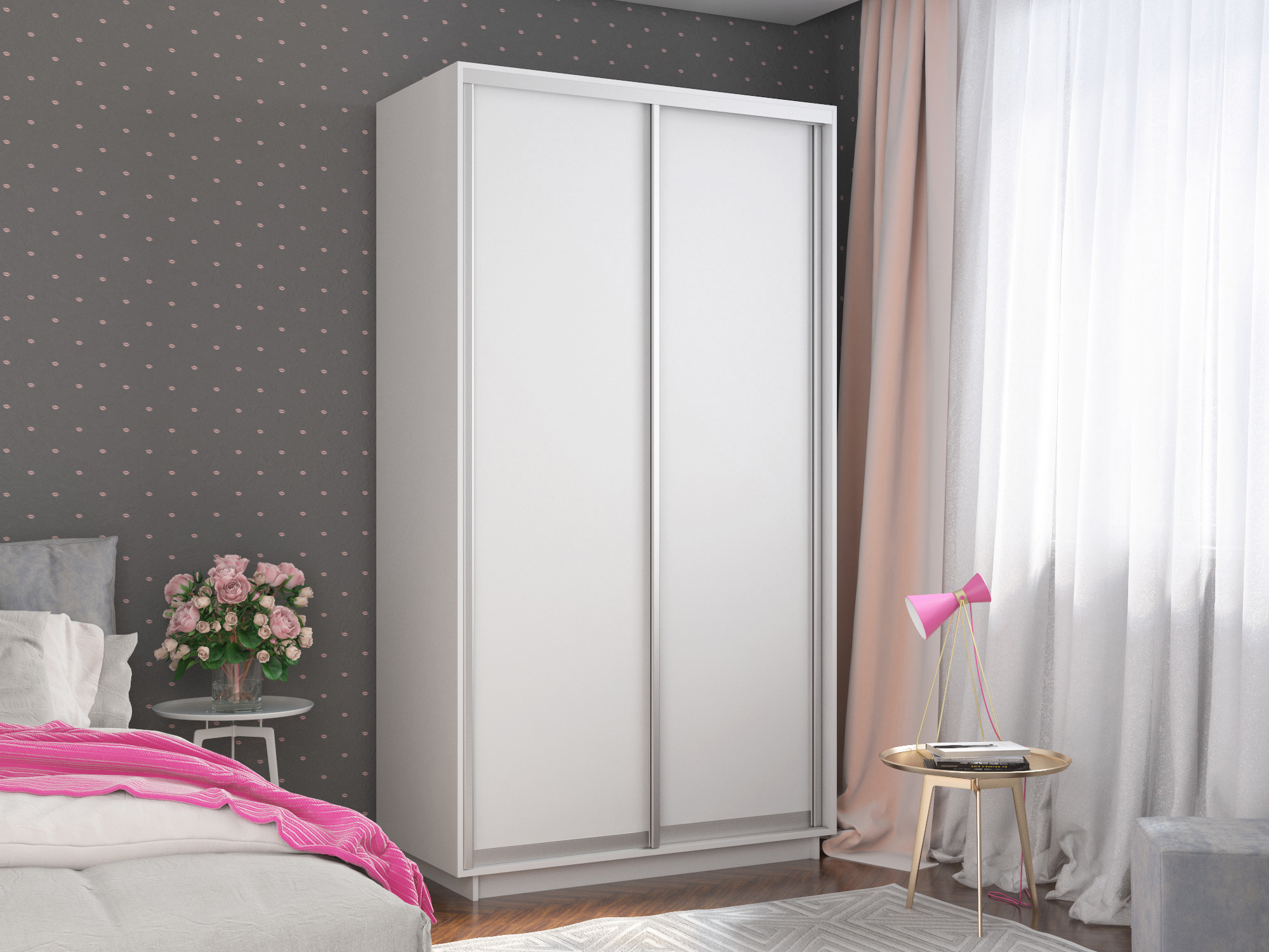 Изображение товара Шкаф-купе МК Е1-Юг Хит 220x120x60 см белый ЛДСП современный и прочный