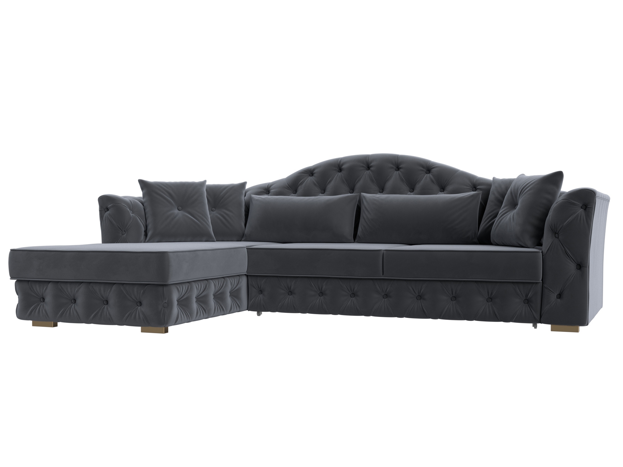 Изображение товара Угловой диван Артис левый угол Лига диванов 121586L велюр серый Изображение товара Угловой диван Артис левый угол Лига диванов 121586L велюр серый