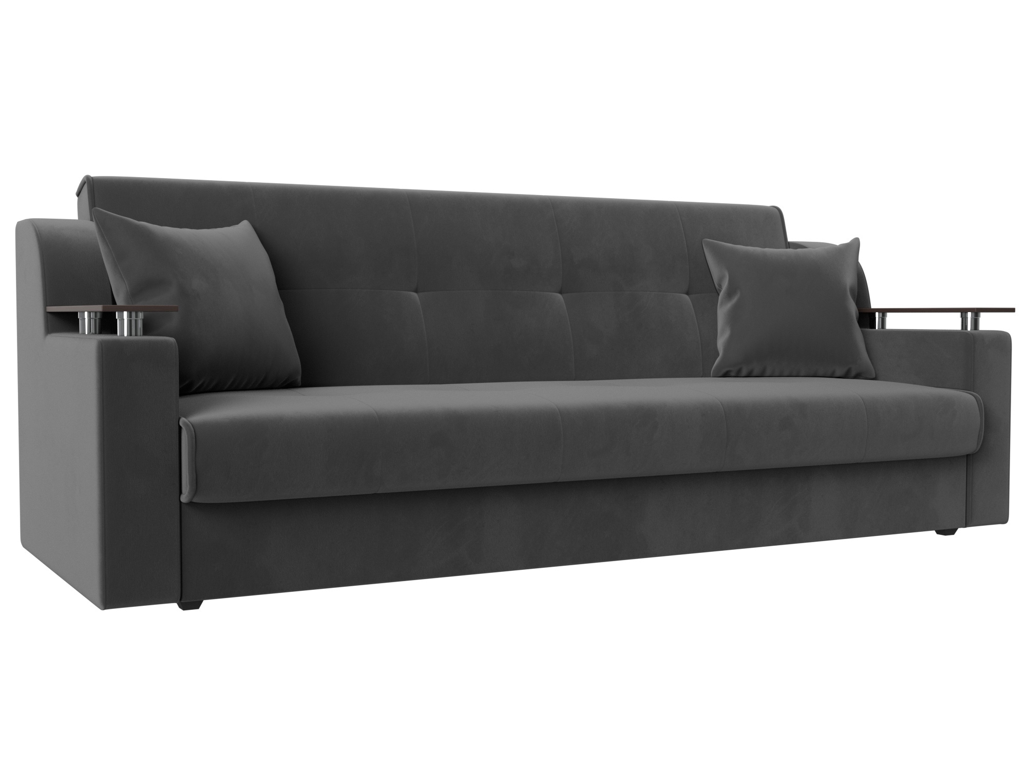 Изображение товара Диван-книжка Сенатор Лига диванов велюр серый прямой трансформер 115х180