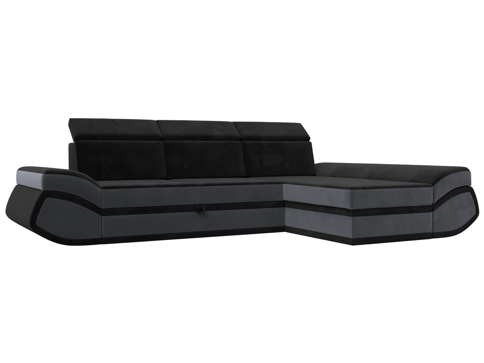 Изображение товара Угловой диван Лига-032 правый угол черный/серый 318x88x192 см