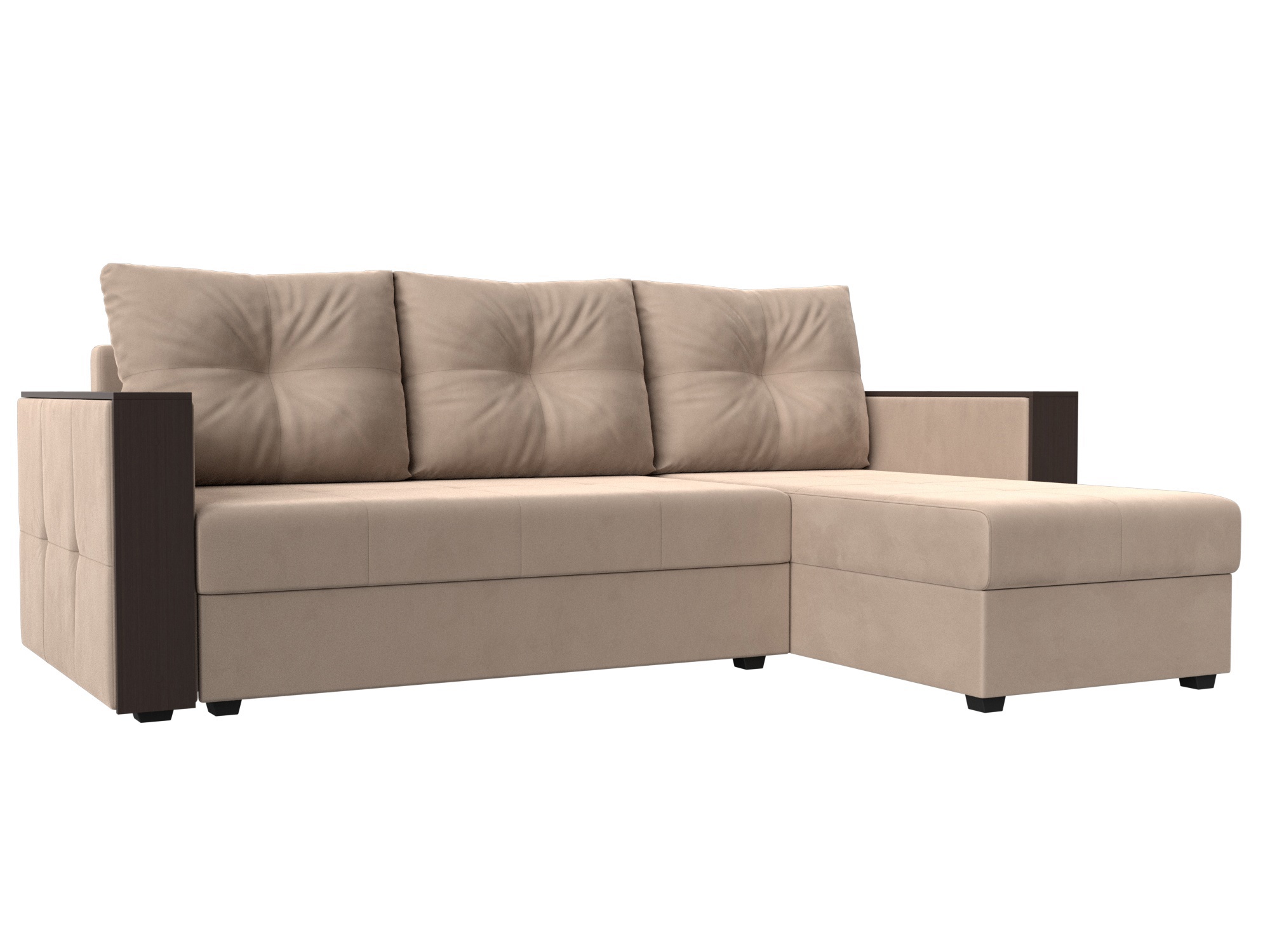 Изображение товара Угловой диван Валенсия Лайт правый угол велюр бежевый с ящиками и механизмом еврокнижка Изображение товара Угловой диван Валенсия Лайт правый угол велюр бежевый с ящиками и механизмом еврокнижка