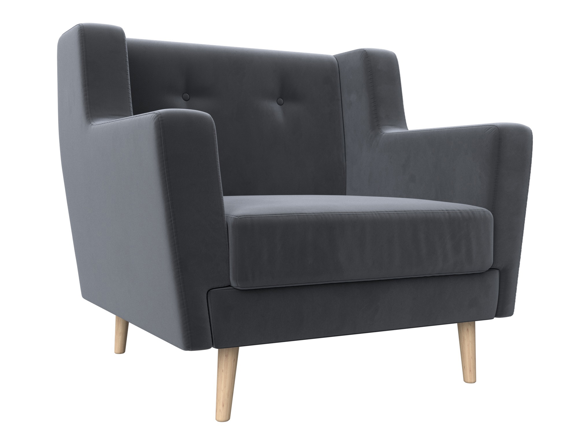 Изображение товара Кресло Брайтон Лига диванов 78x85x77 см серый велюр