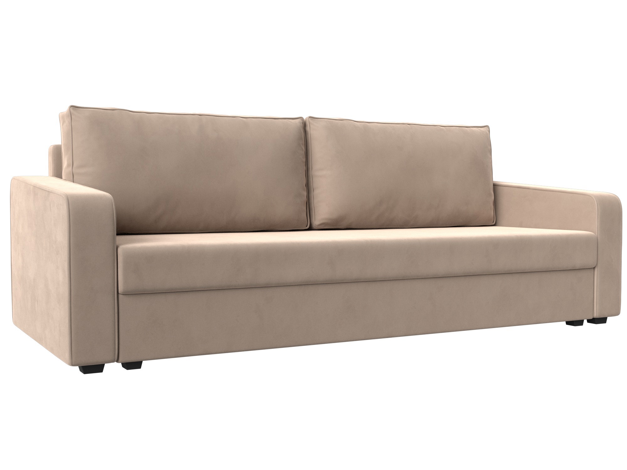 Изображение товара Диван раскладной Лига-009 из велюра бежевый современный мебель для гостиной