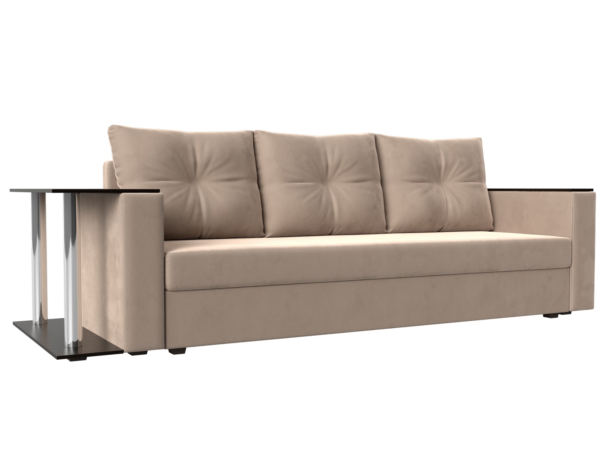 Изображение товара Диван Атланта со столом слева велюр бежевый 230x90x80 см Лига диванов Изображение товара Диван Атланта со столом слева велюр бежевый 230x90x80 см Лига диванов