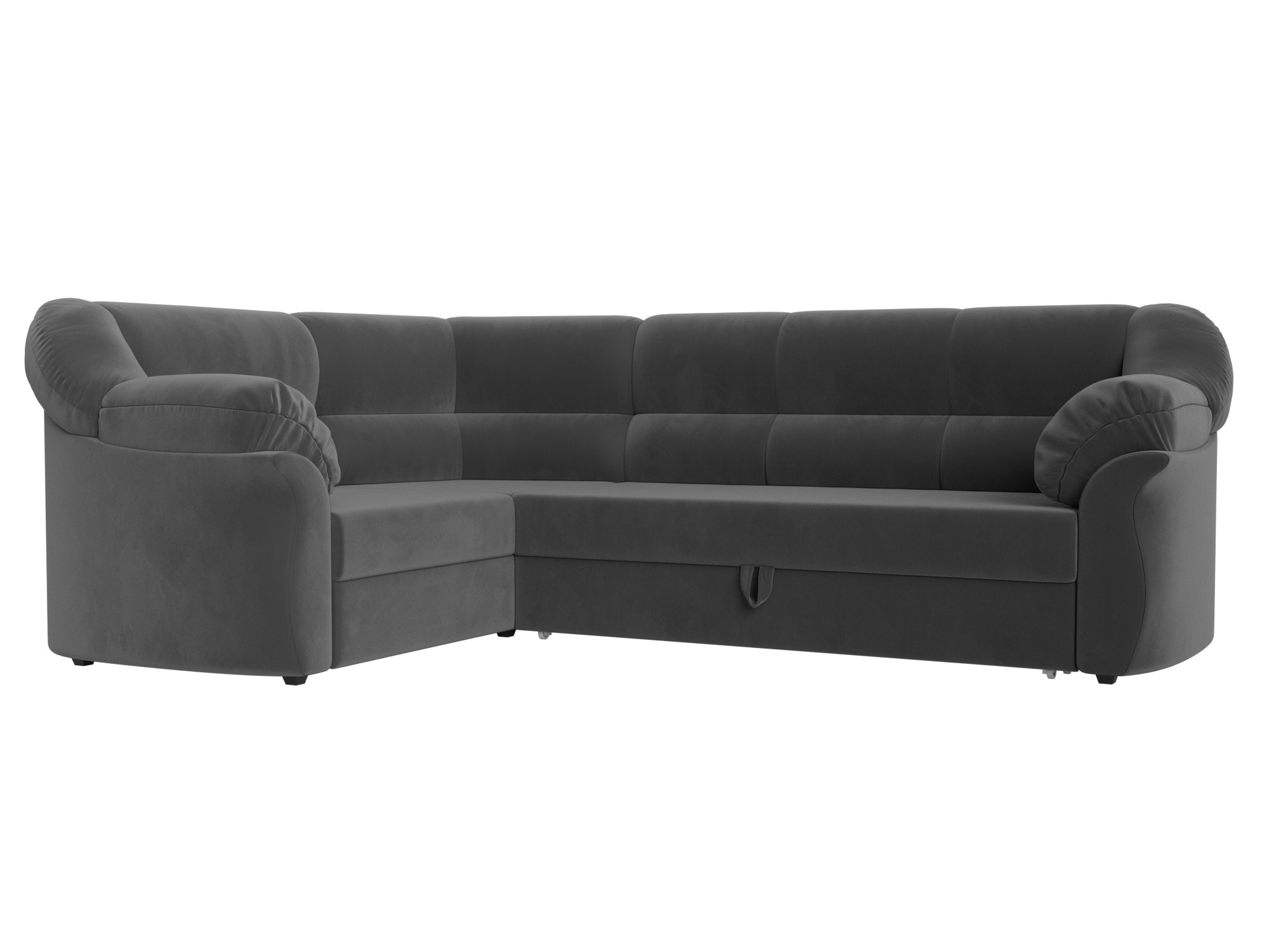 Изображение товара Угловой диван Карнелла Левый угол велюр серый 260x93x182 см