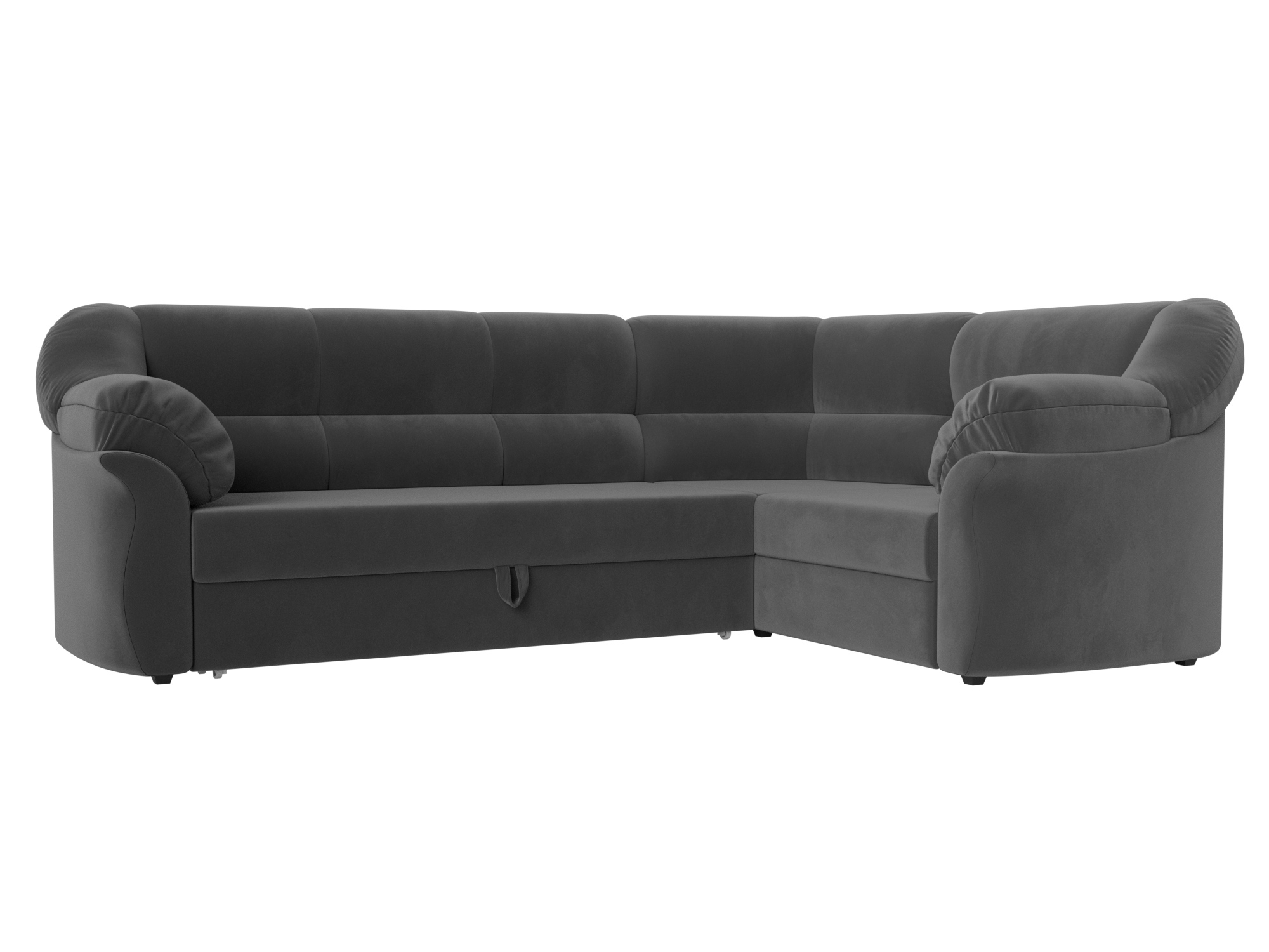 Изображение товара Угловой диван Карнелла правый или левый угол от Лига диванов 260x93x182 см велюр серый