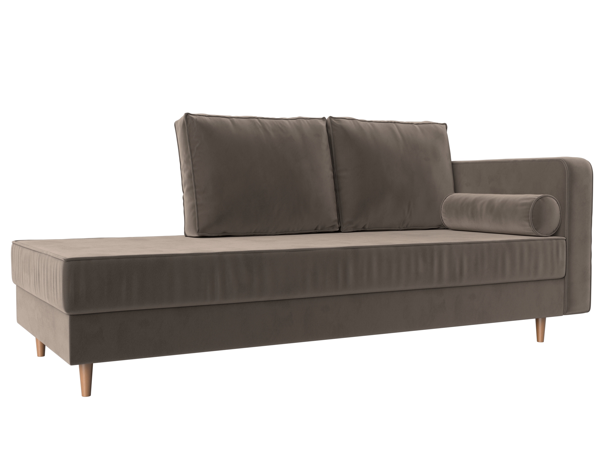 Изображение товара Диван прямой ЛИГА ДИВАНОВ Прайм 212x81 Велюр коричневый с ящиком