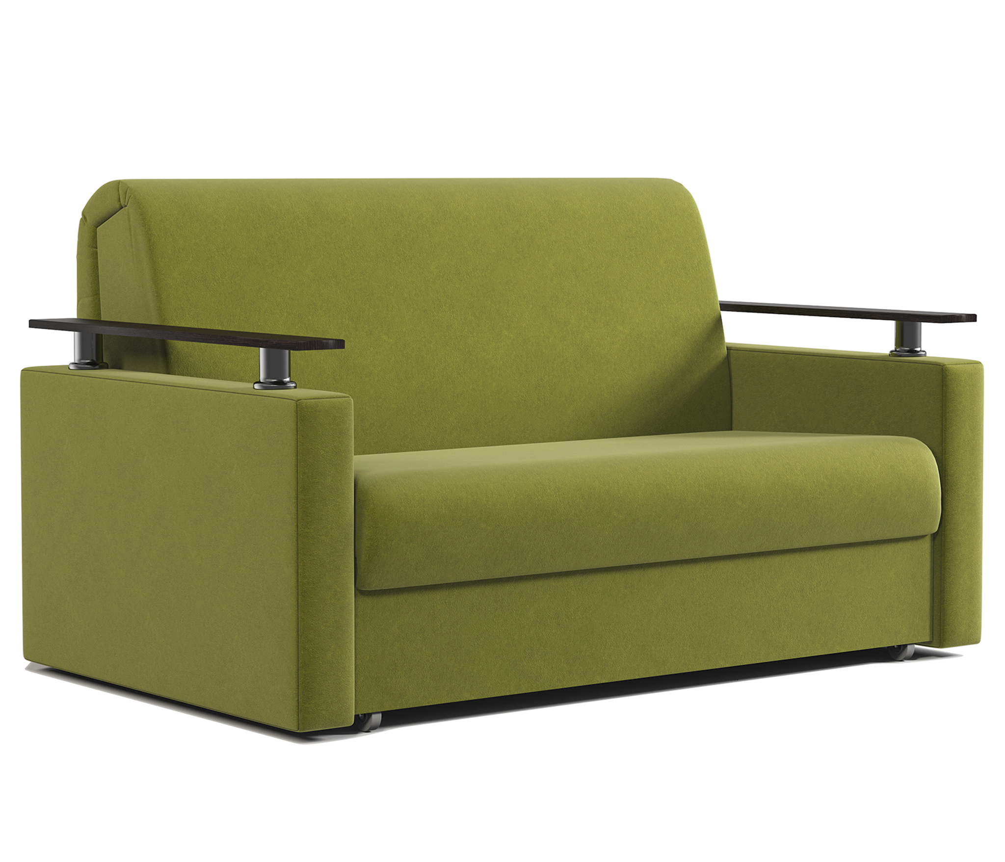Изображение товара Диван-кровать Шарм 160 велюр зеленый современный механизм "аккордеон"