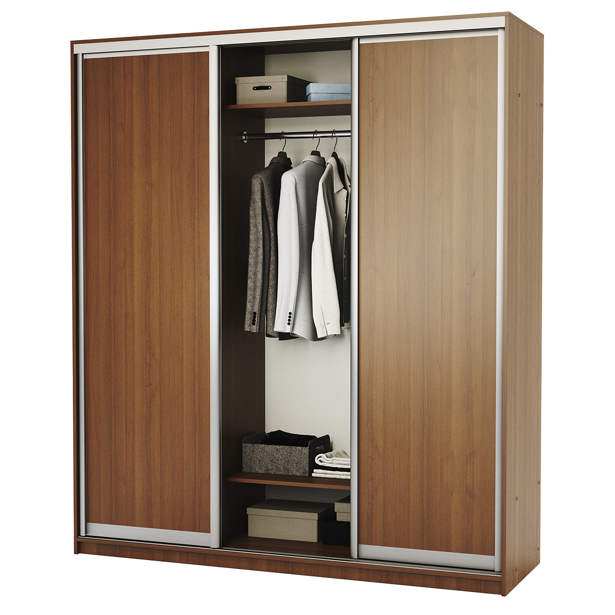 Изображение товара Шкаф-купе 220x200x60 см из ЛДСП в цвете орех ГАММА Премиум