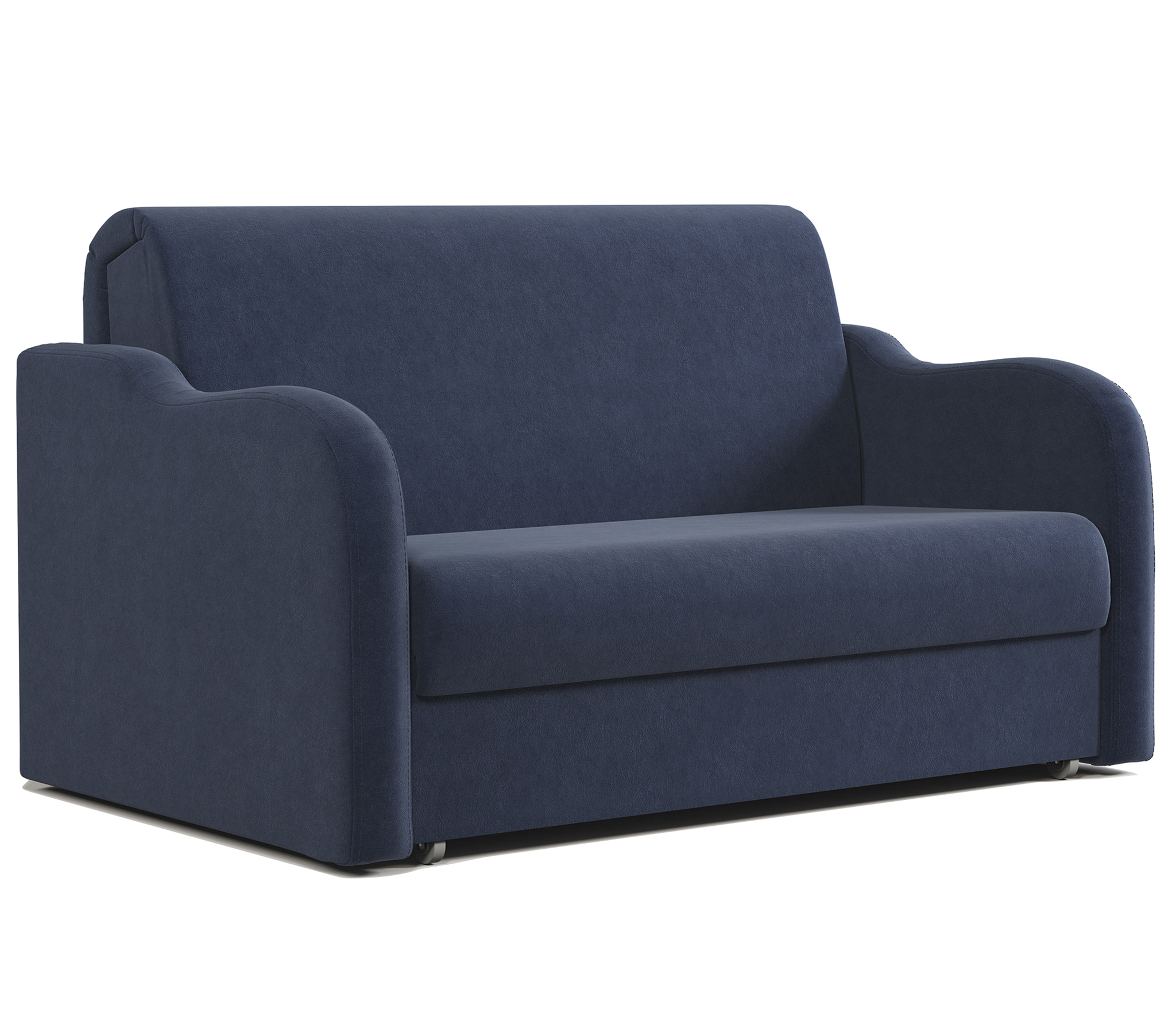 Изображение товара Диван-кровать Коломбо 160 синий велюр современный дизайн Изображение товара Диван-кровать Коломбо 160 синий велюр современный дизайн
