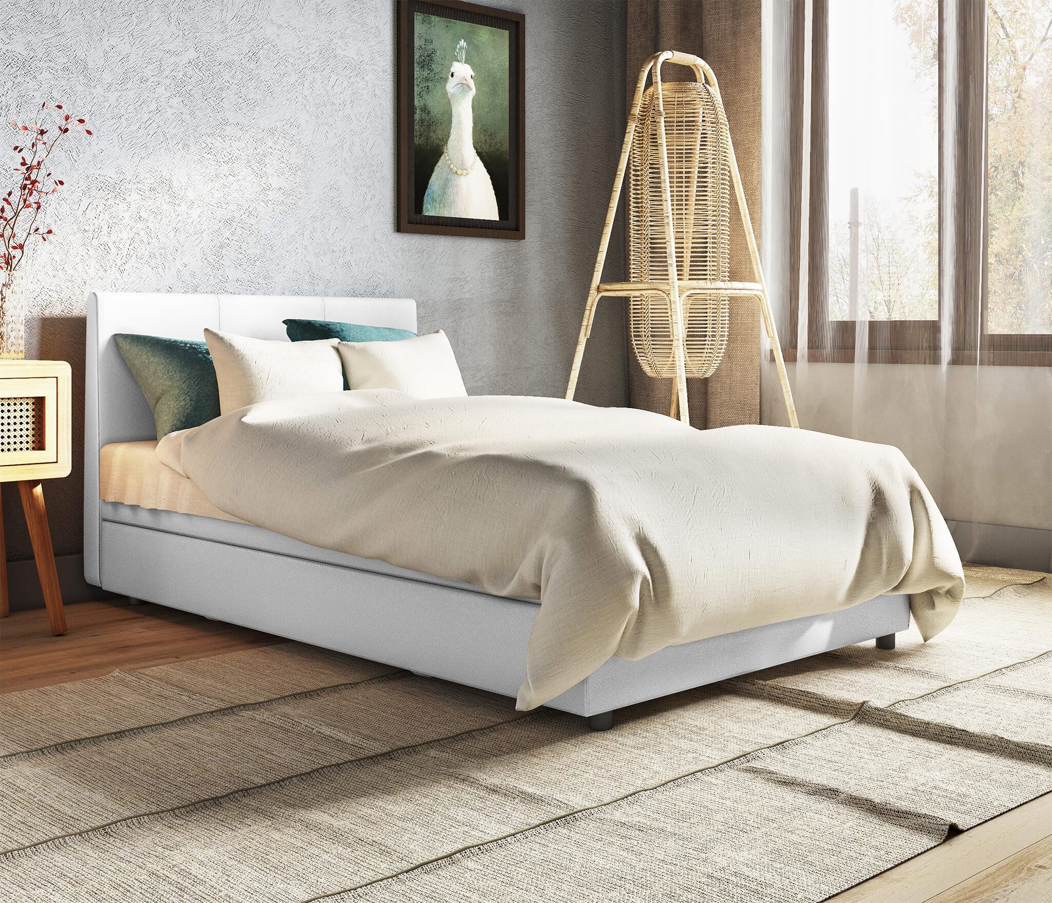 Изображение товара Кровать Классика 160x94x207 см с матрасом и ящиком Россия