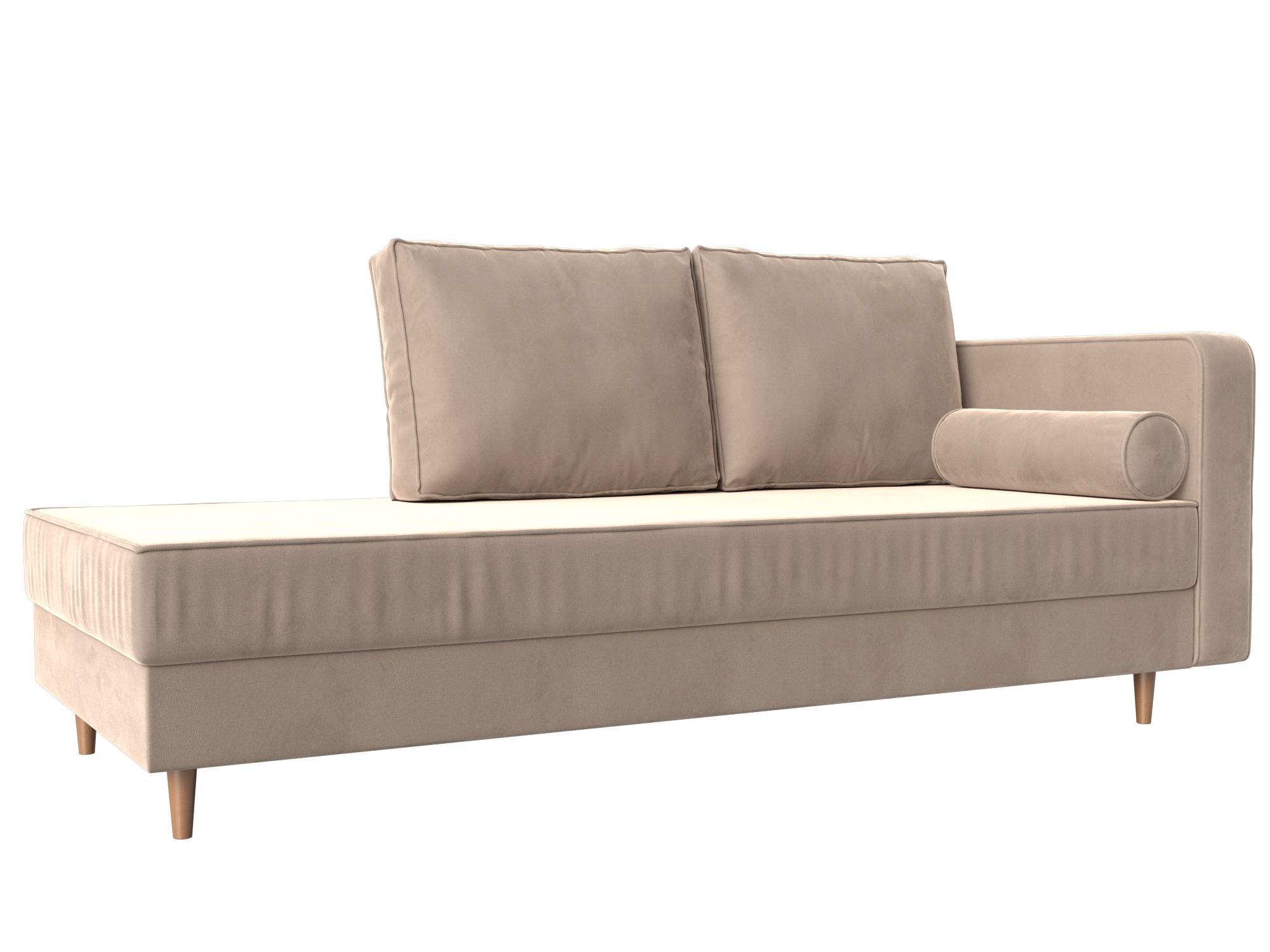 Изображение товара Кушетка Прайм правая Лига диванов из велюра с ящиками 212x77x81 см бежевый Изображение товара Кушетка Прайм правая Лига диванов из велюра с ящиками 212x77x81 см бежевый