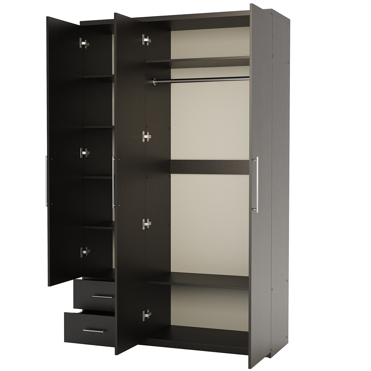 Изображение товара Шкаф распашной 3 дверный Венеция Мелодия 165х60 цвет венге Россия