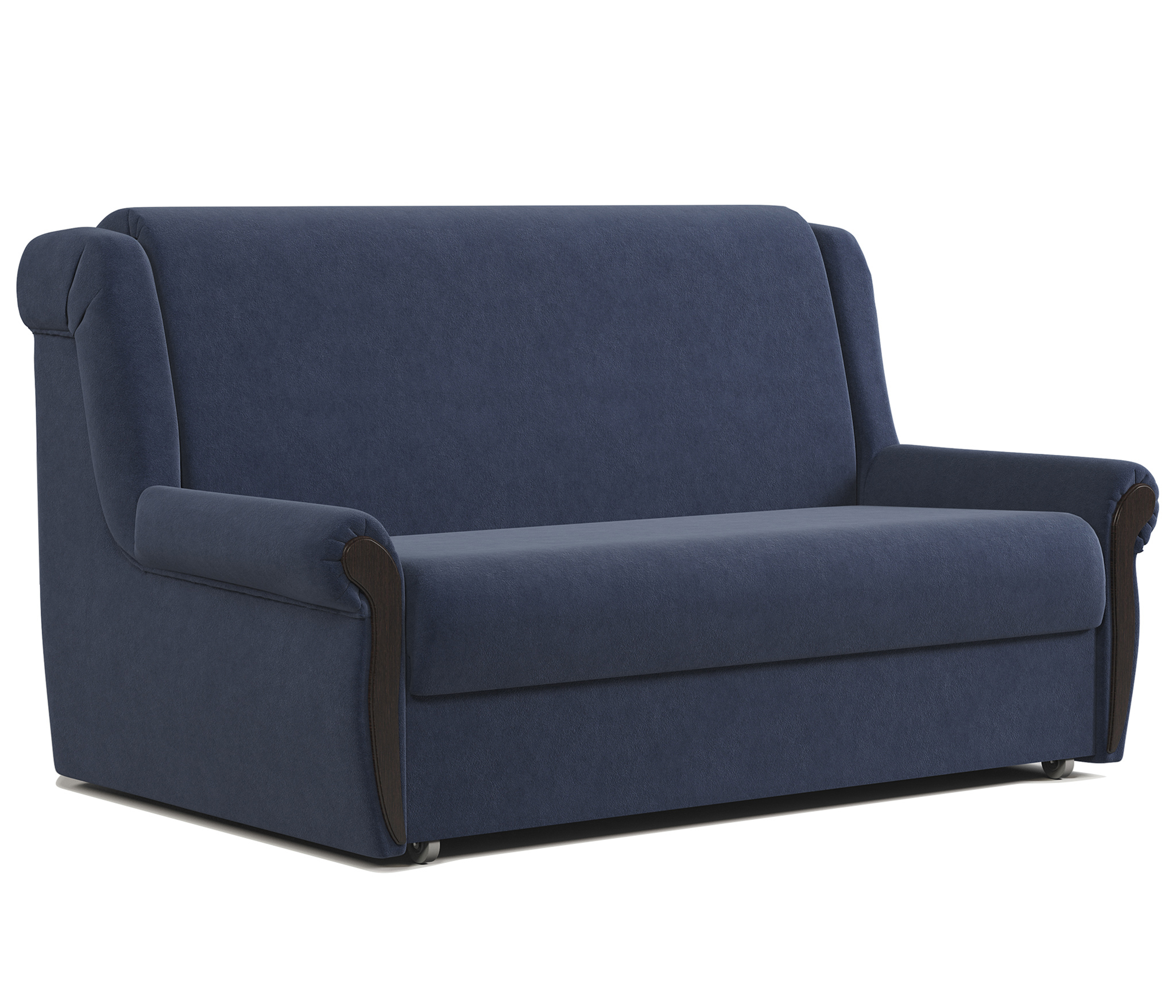 Изображение товара Диван-кровать Аккорд М 160 велюр с ящиком, синий Изображение товара Диван-кровать Аккорд М 160 велюр с ящиком, синий