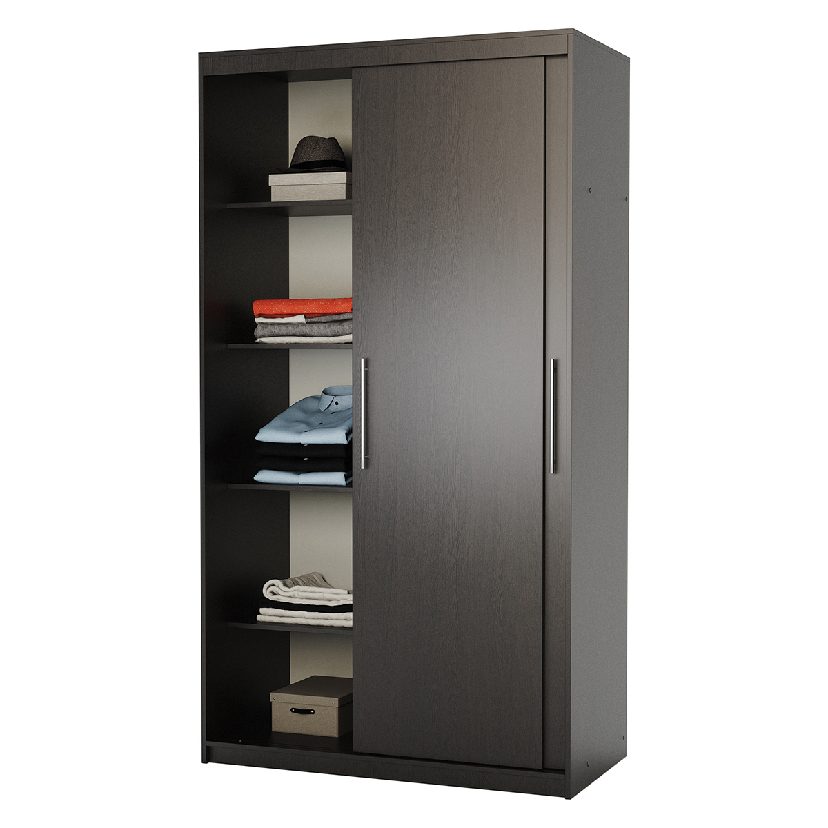 Изображение товара Шкаф-купе 200x120x45 см 5 полок ЛДСП цвет венге