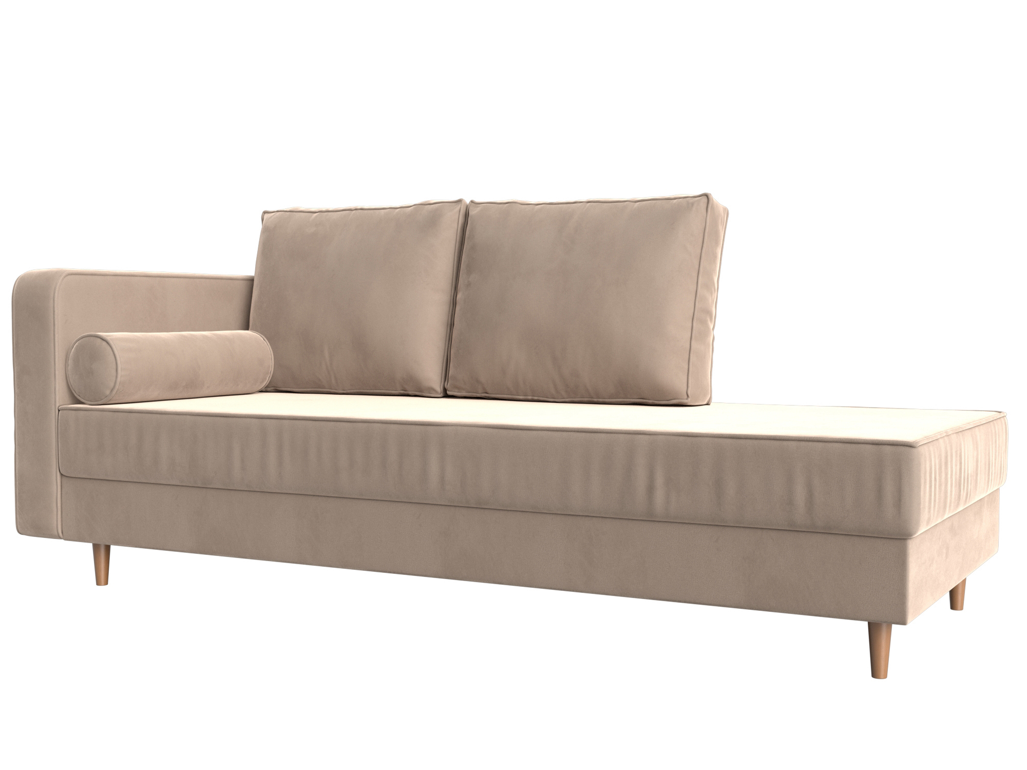 Изображение товара Диван Прайм левая Лига диванов 212x77x81 см велюр бежевый комфортная мебель для дома и офиса