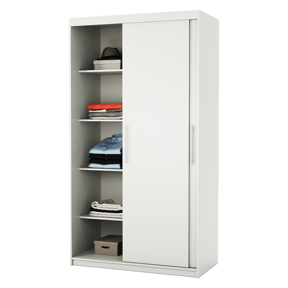 Изображение товара Шкаф-купе 200x120x45 см 5 полок ЛДСП цвет белый