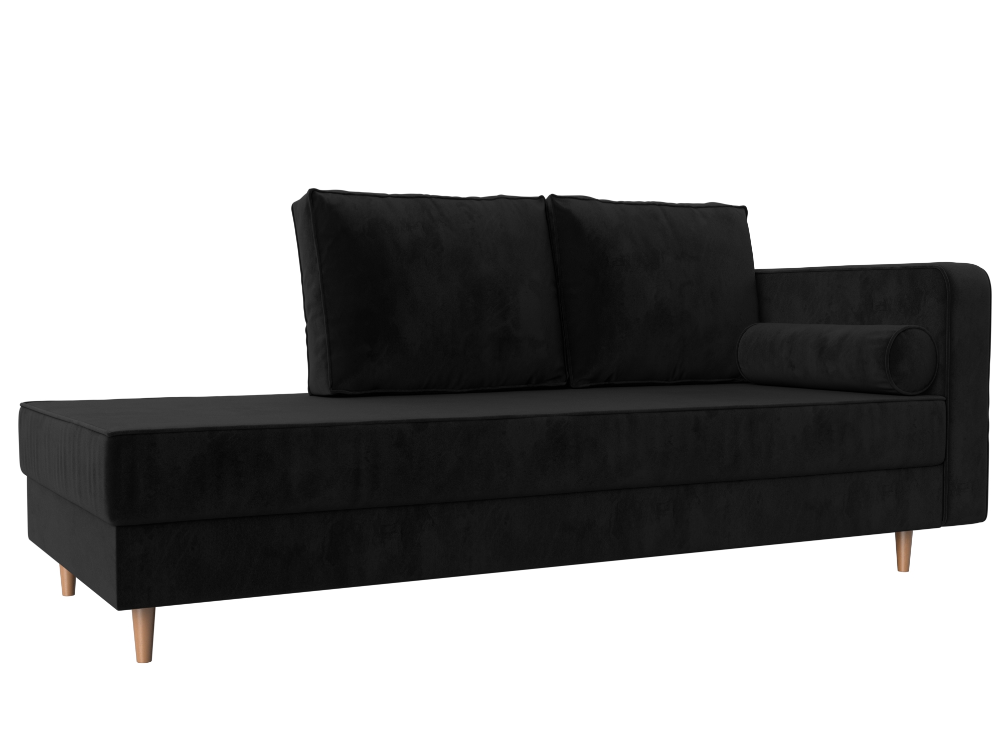 Изображение товара Кушетка Прайм правая Лига диванов 100879 212x77x81 см велюр цвет черный