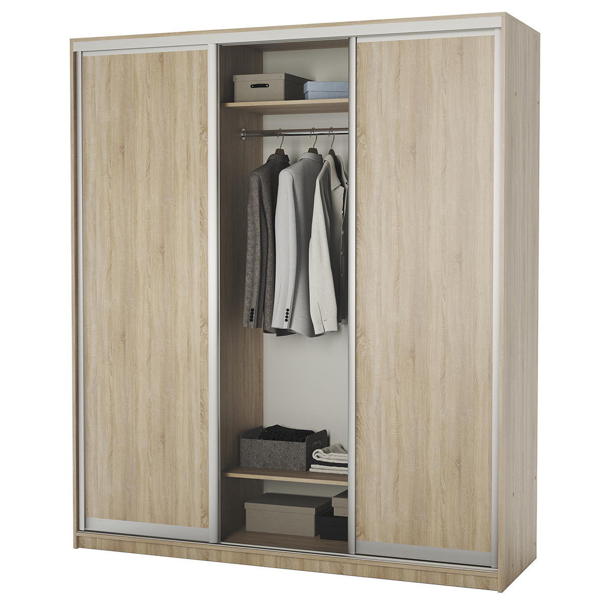 Изображение товара Шкаф-купе 220x220 с 3 дверями Дуб Сонома ГАММА Премиум