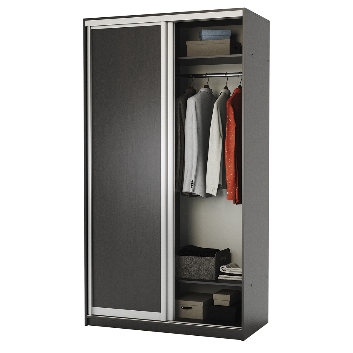 Изображение товара Шкаф-купе 220x130x60 см с 2 дверями и ламинированными ЛДСП венге